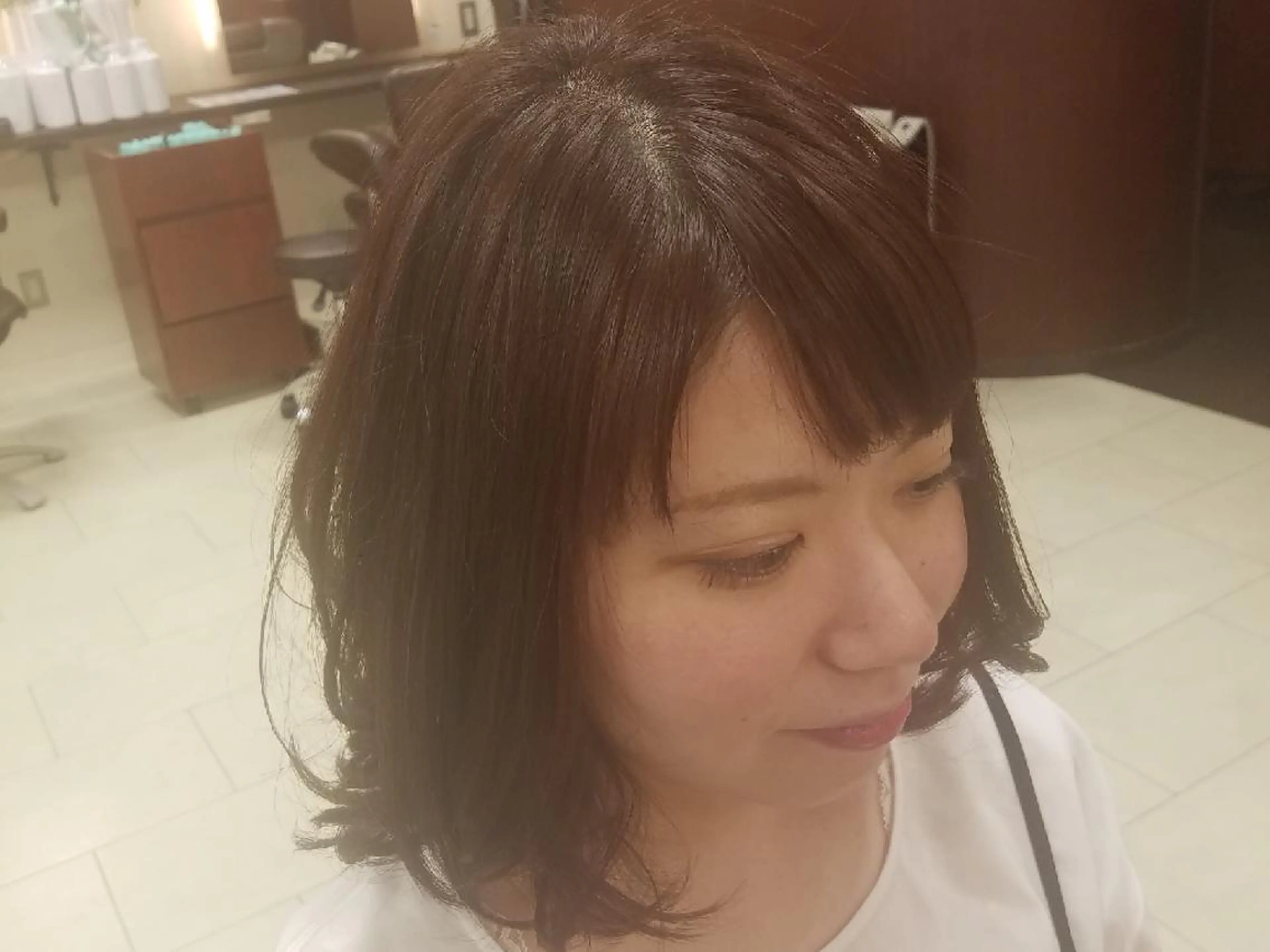 ミディアム カラー パーマ 麻里 杏彩のヘアスタイル