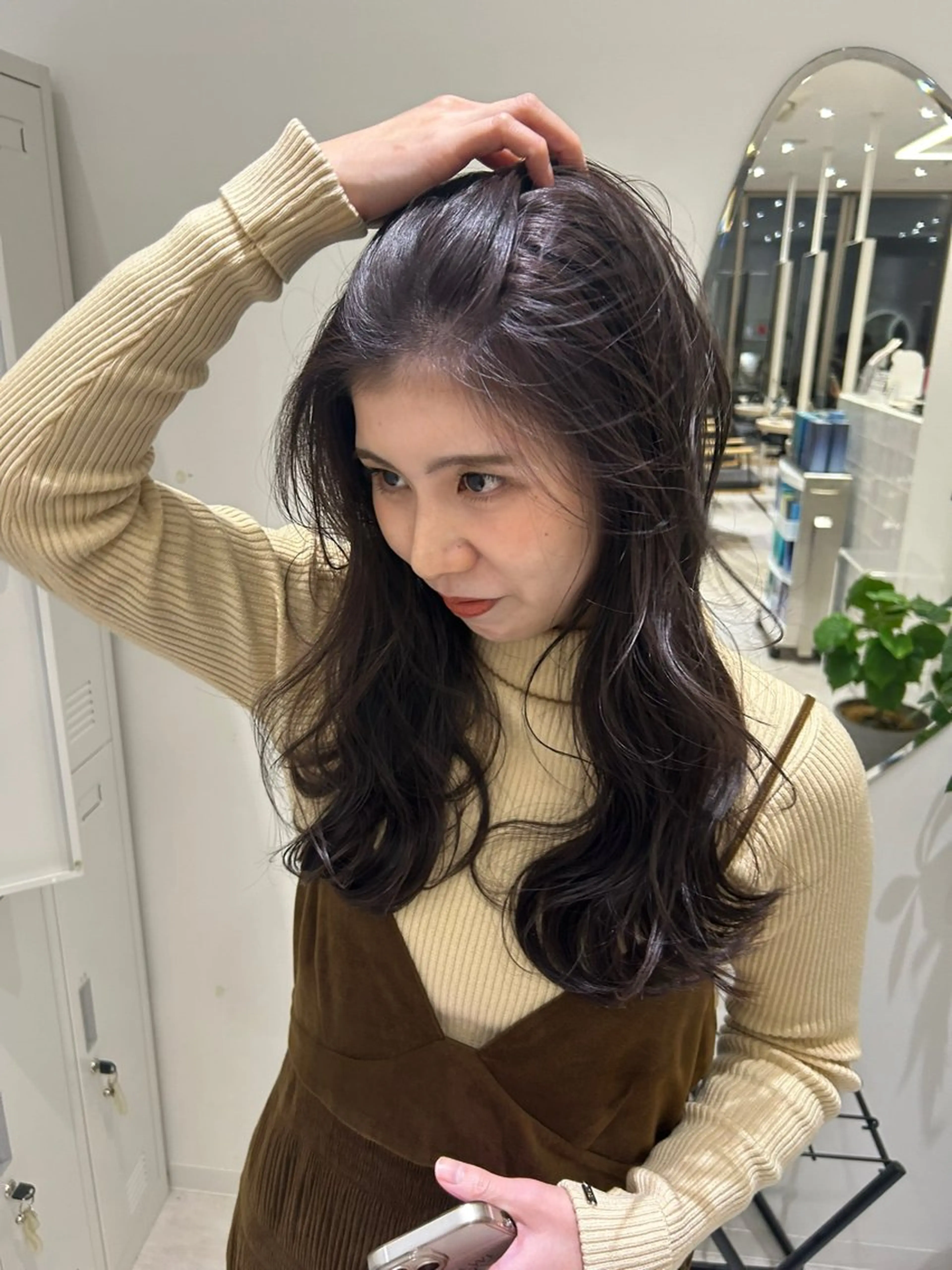 セミロング カラー ベージュカラー 透明感カラー フォギーベージュ オリーブベージュ ボブ ヘアカラー トリートメント ベージュ/ヘアセット 透明感/♡来村 瑚春のヘアスタイル