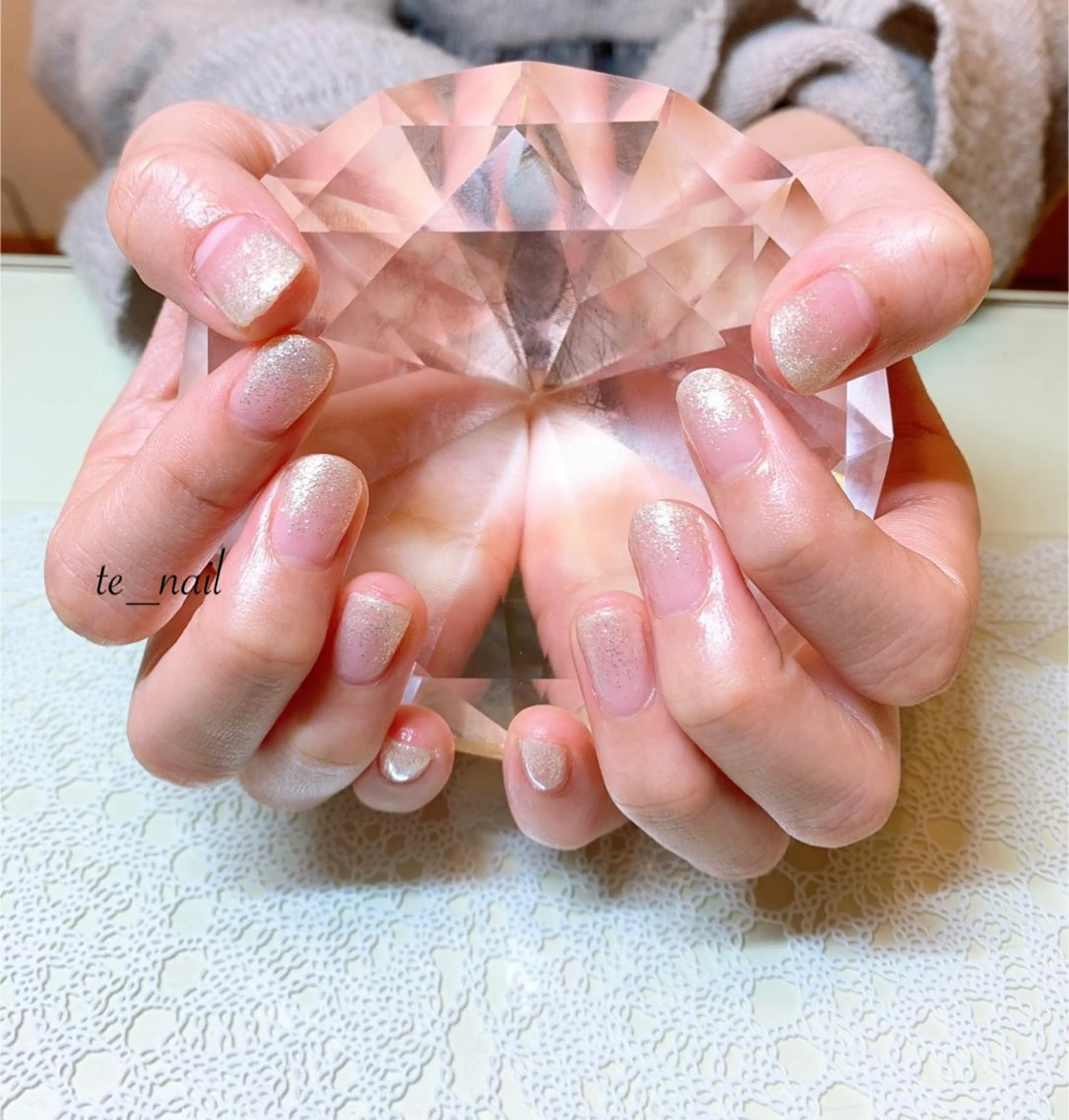 ネイル グラデーション ラメ(グリッター) ラメグラデーション ｔe_ nailのネイルデザイン