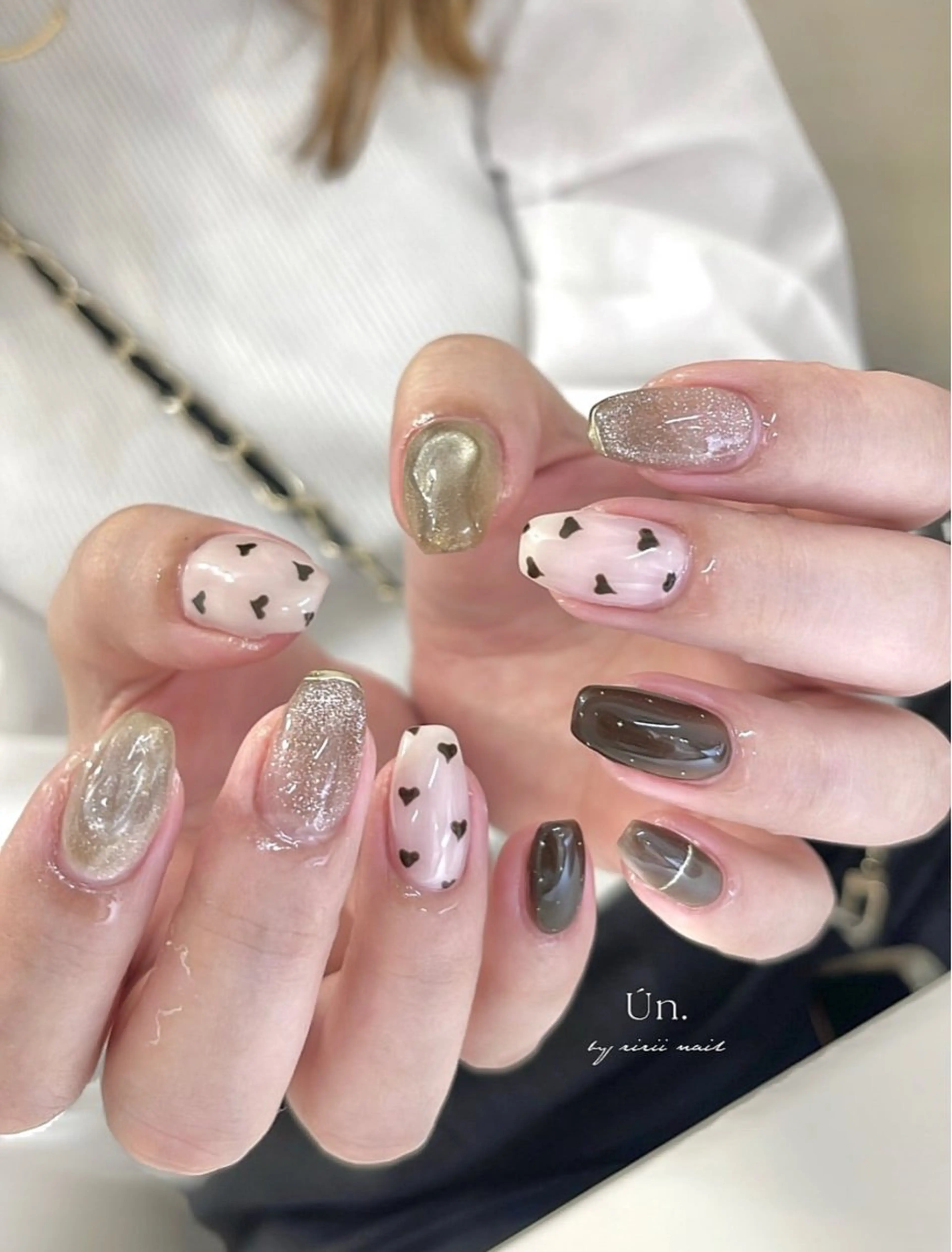 ネイル ジェルネイル 持ち込み ニュアンスネイル パラジェル ワンホンネイル Ún. nail salon所属・Ún nail salonのネイルデザイン