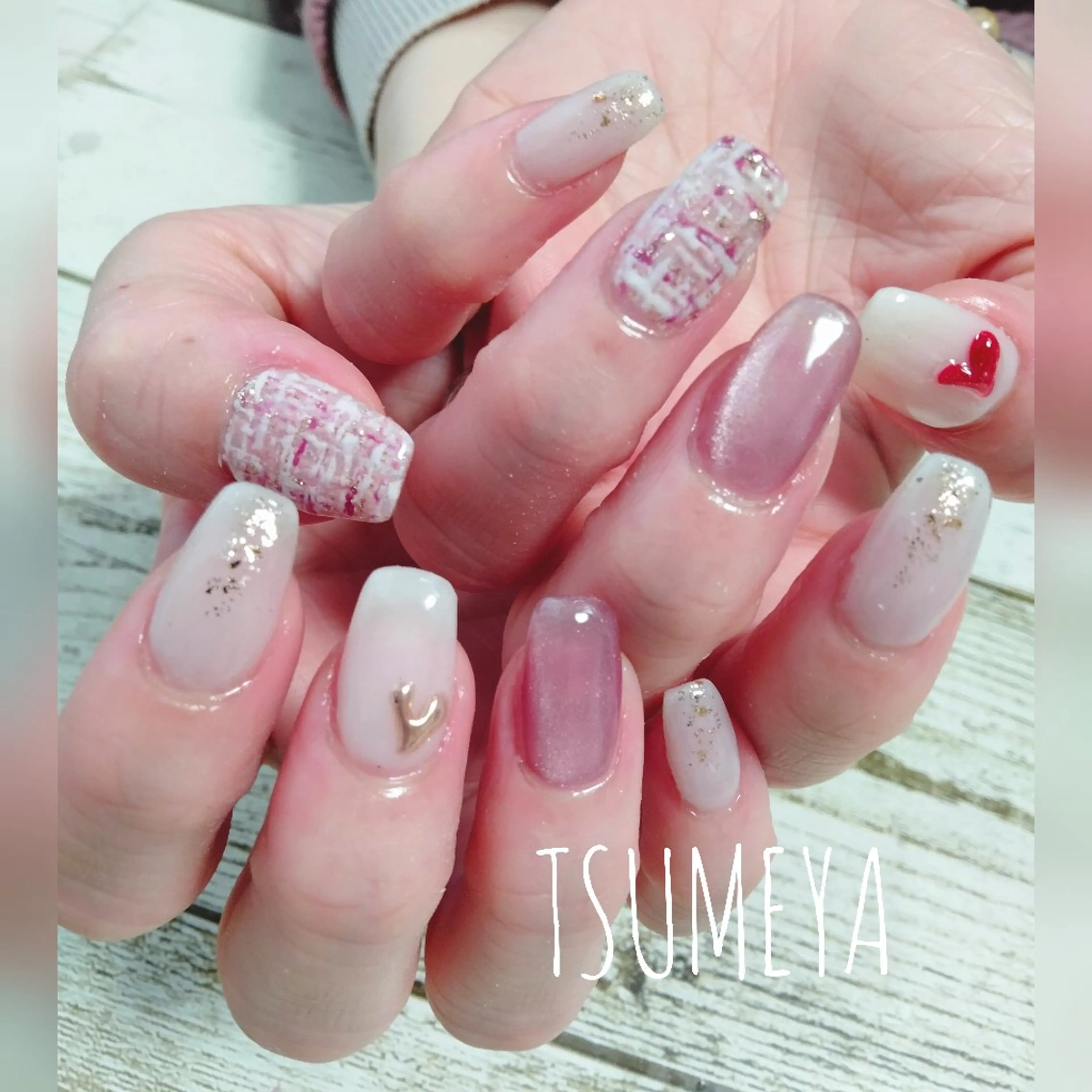 ネイル バレンタイン ハンドネイル _TSUMEYA _のネイルデザイン