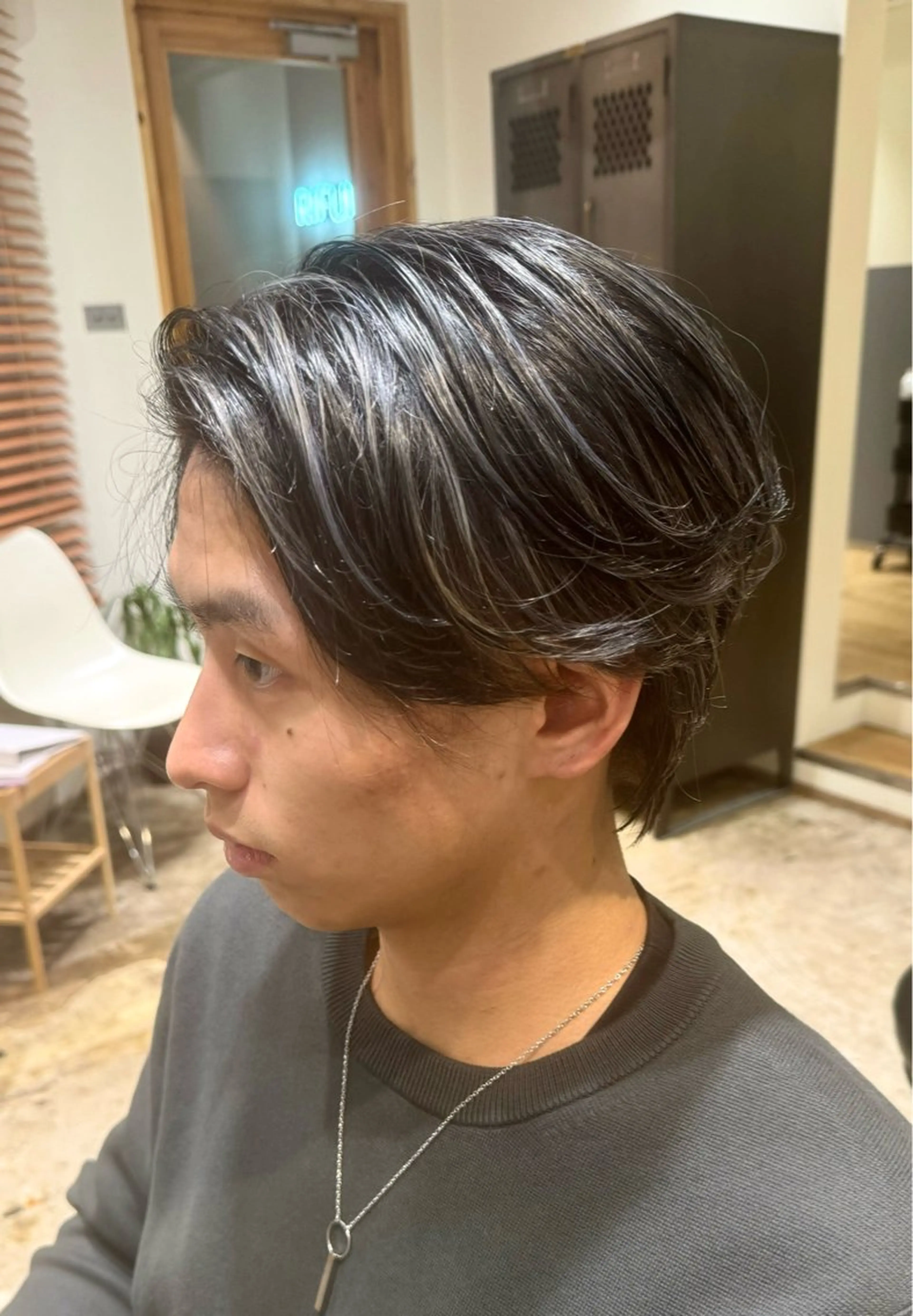 ミディアム カラー メンズ 園田 将士のヘアスタイル