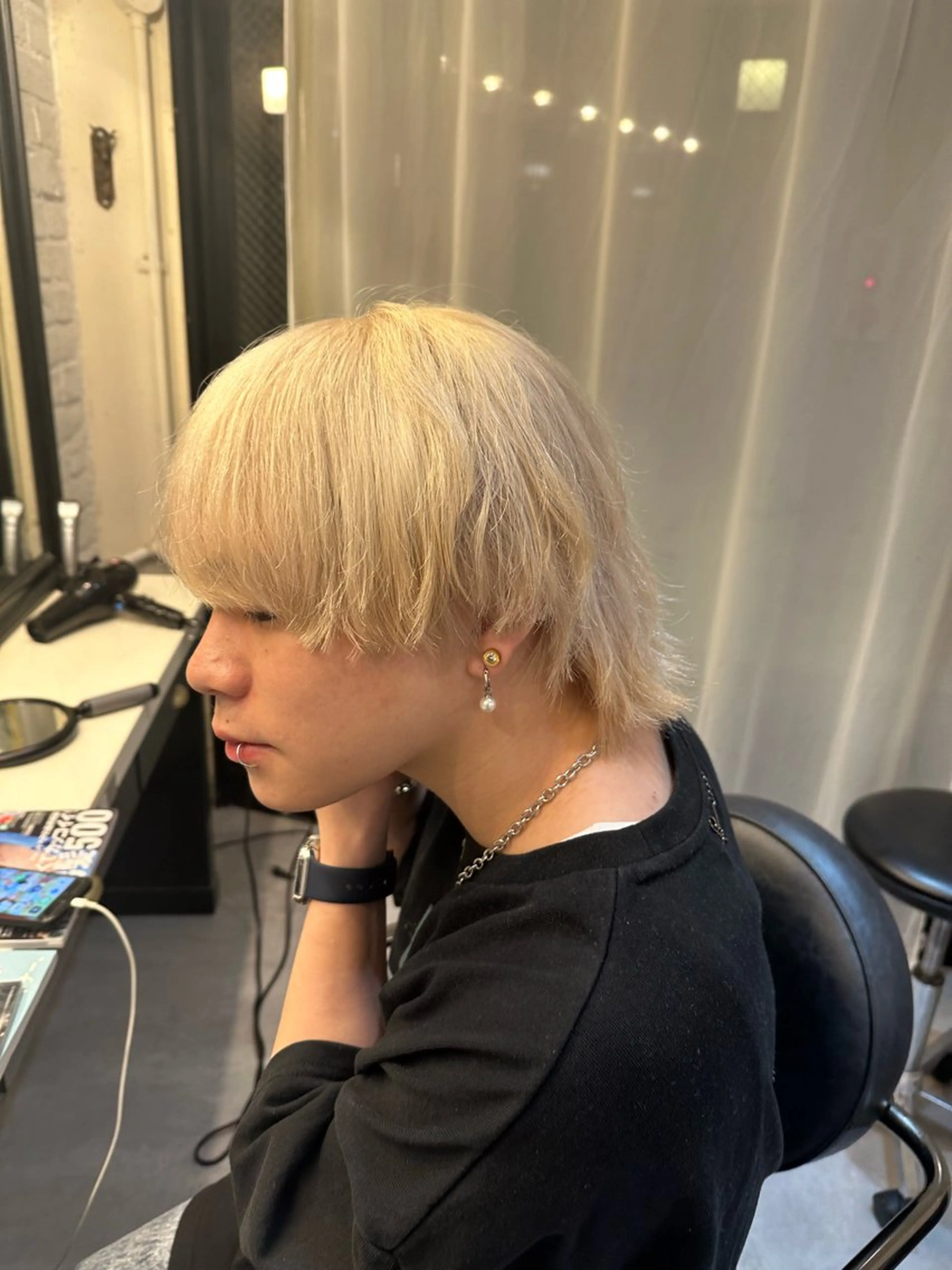 カラー メンズ ブロンド ホワイトブロンド ROVER所属・👑ホワイトカラー ブロンド特化👑映人のヘアスタイル