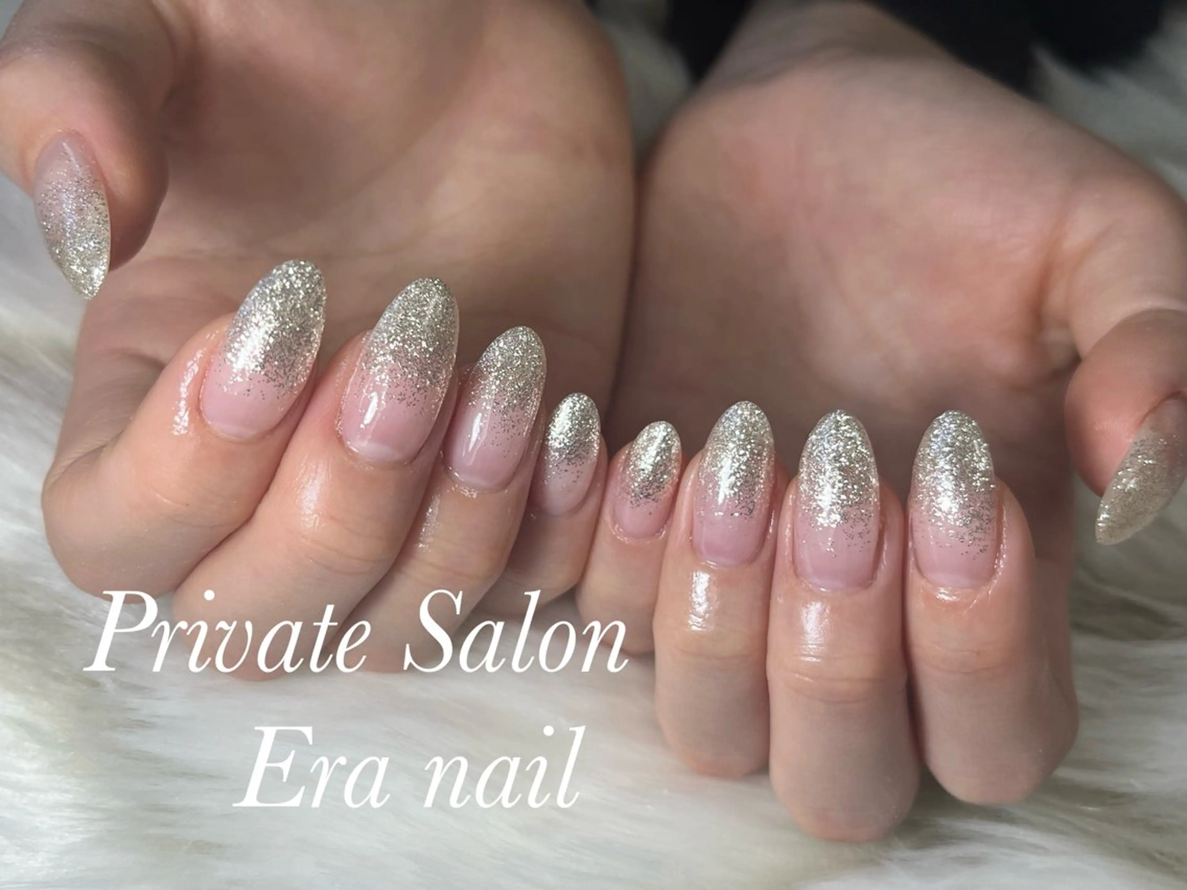 ネイル グラデーション ラメ(グリッター) ラメグラデーション シンプルネイル ハンドネイル Era nailのネイルデザイン