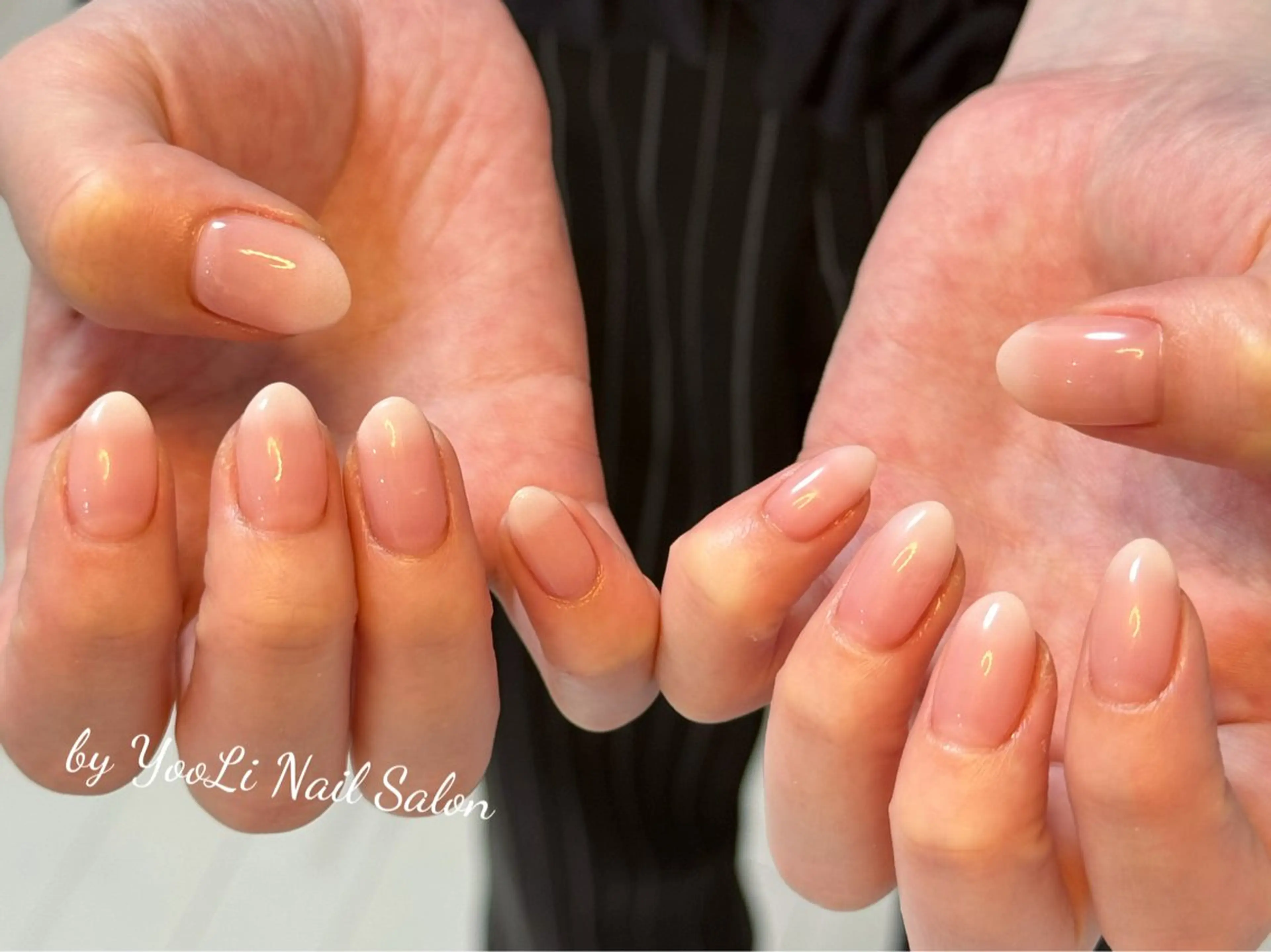 ネイル アートネイル オーロラネイル チークネイル フレンチネイル ガラスフレンチ ハンドネイル 🎀🎀YooLi Nail Salonのネイルデザイン