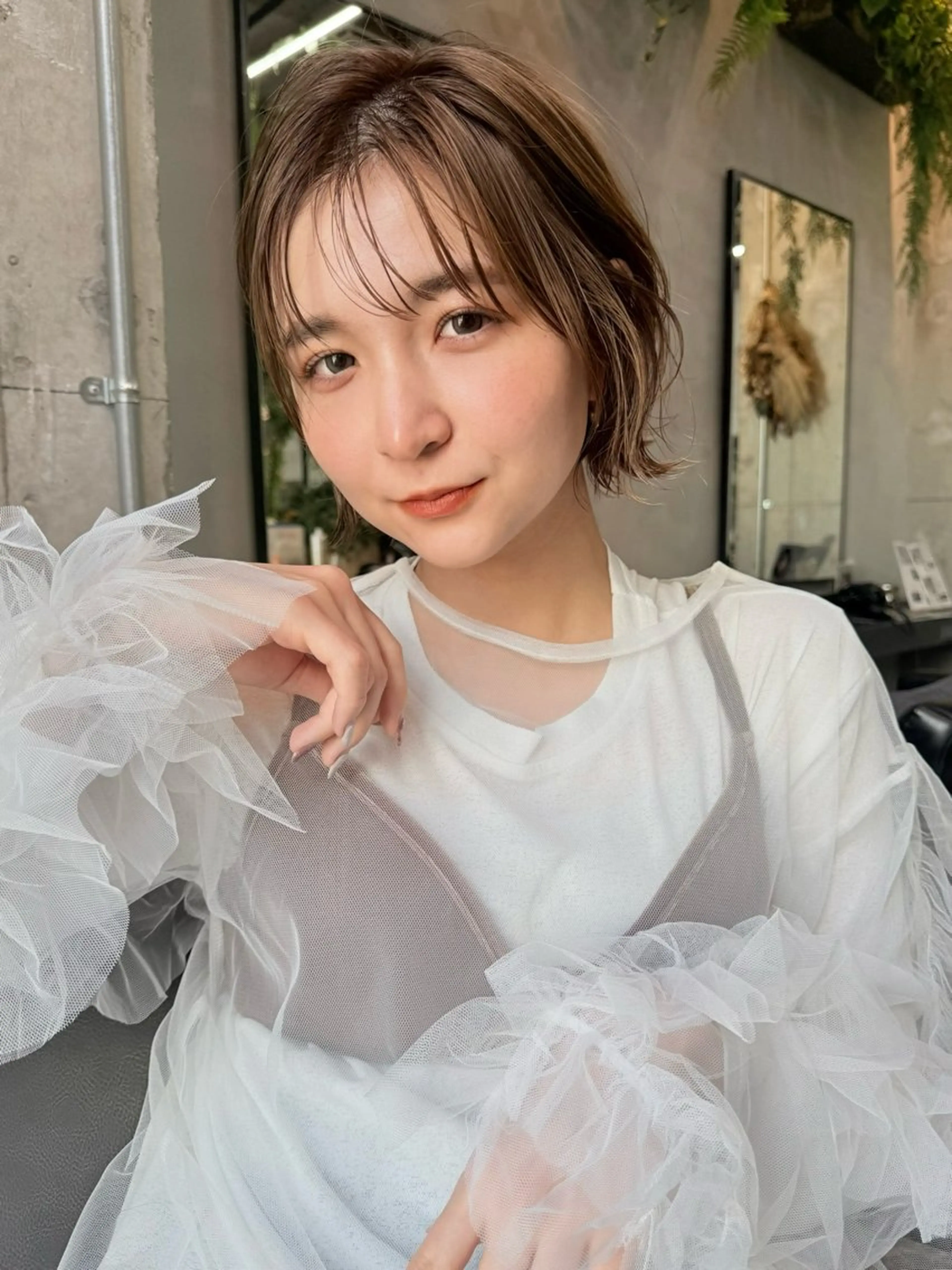 ショート カラー ボブレイヤー ボブ レイヤーカット 🌷KARIN/ メンズ、ショート🍃のヘアスタイル