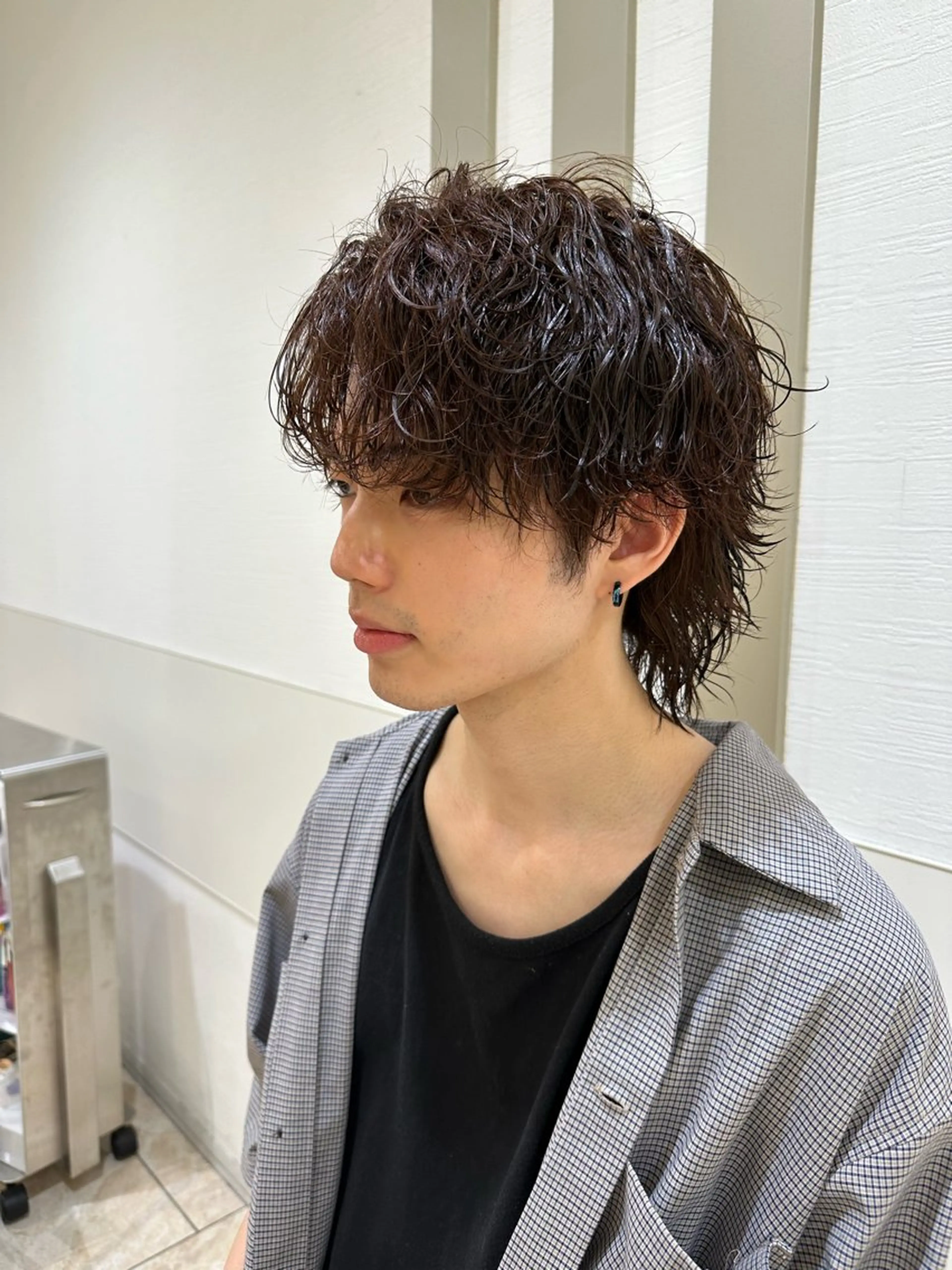 セミロング パーマ メンズ 波巻パーマ/毛流れ パーマ☘️りゅうせいのヘアスタイル