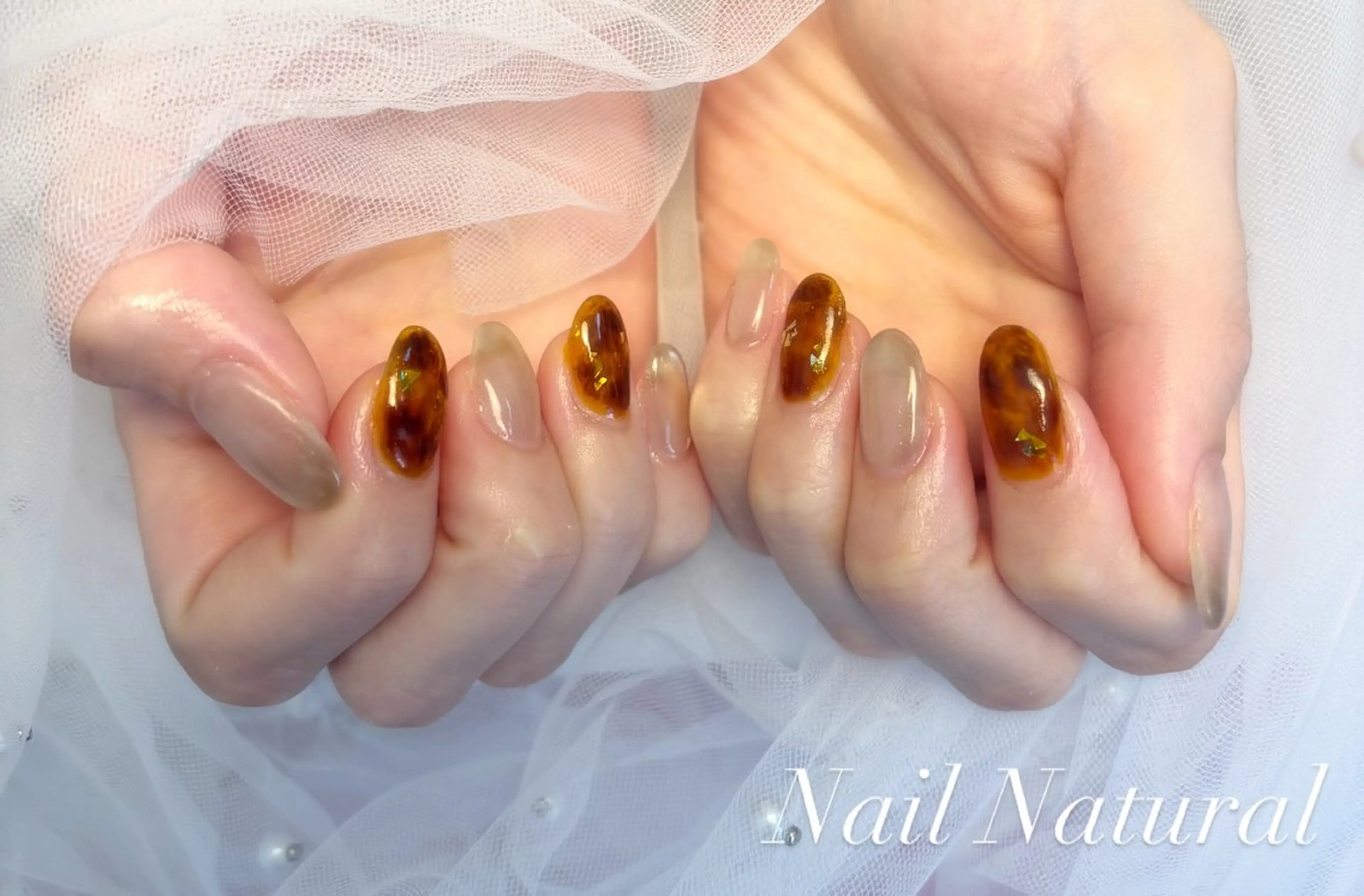 ネイル フラッシュネイル フットネイル フレンチネイル ジェルネイル ガラスフレンチ ハンドネイル Nail salon Natulalのネイルデザイン