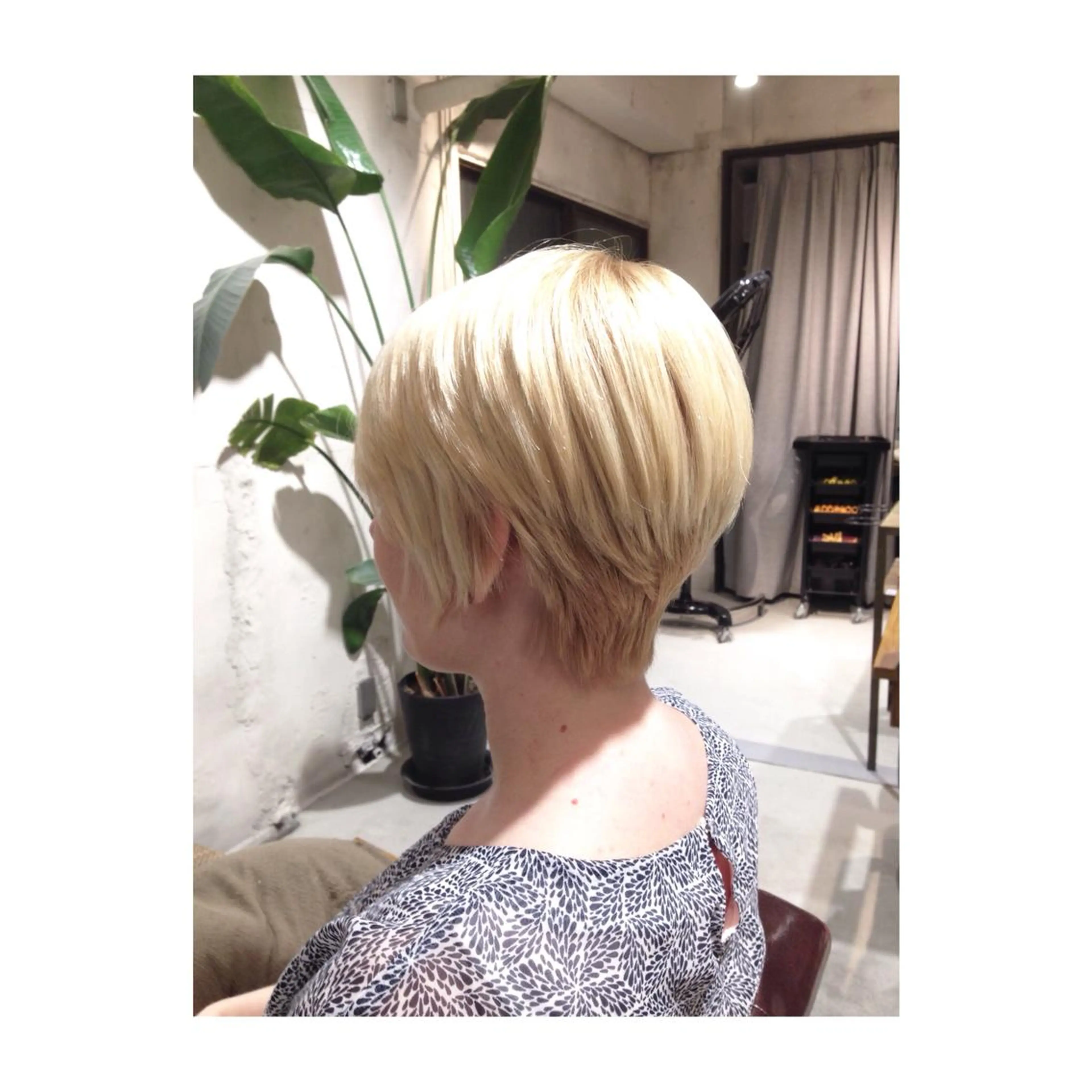 ショート ミディアム カラー パーマ アオガミ （前髪顔周りカット）のヘアスタイル