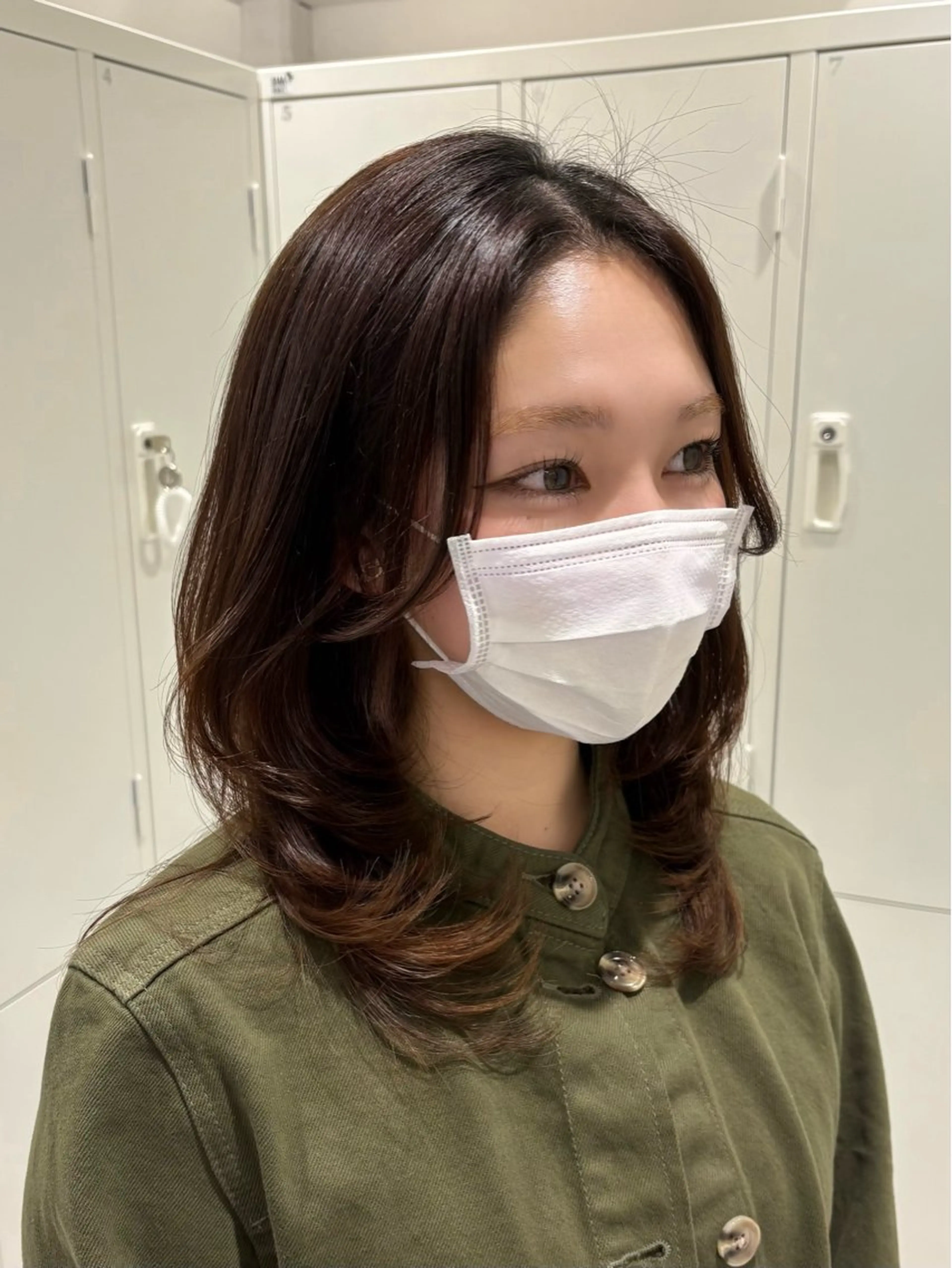 ミディアム レイヤーカット/ 透明感カラー/めいのヘアスタイル