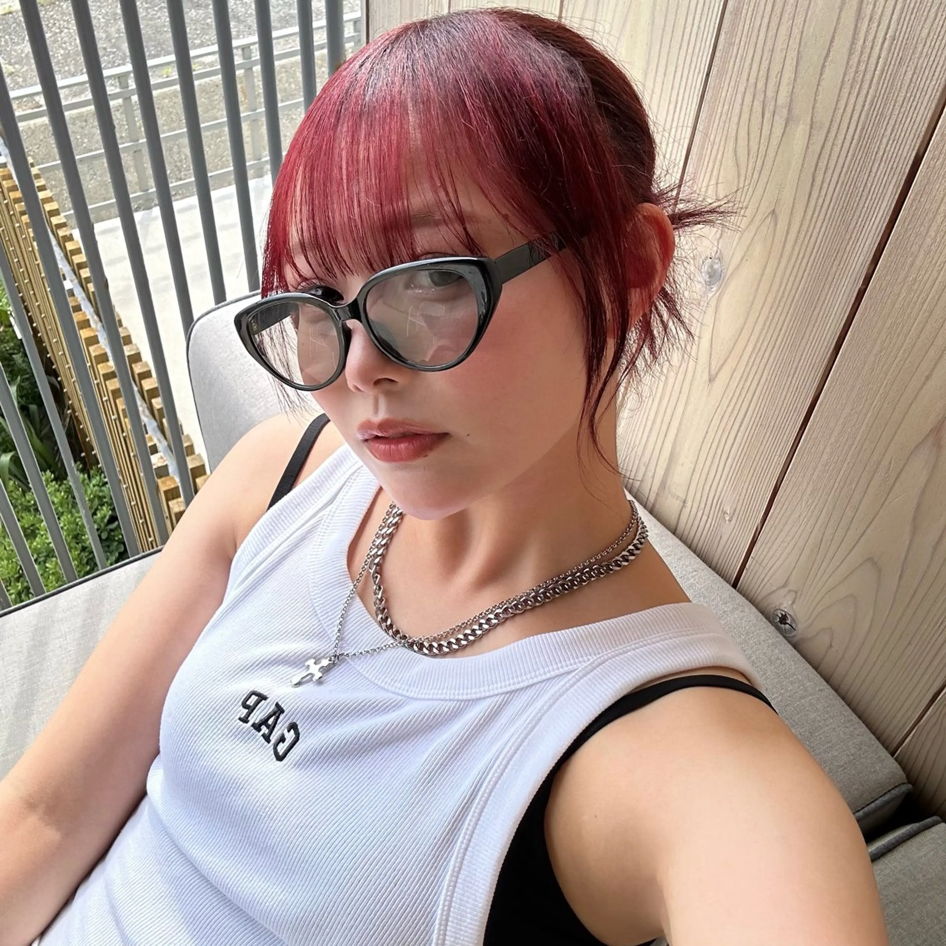 ミディアム カラー レッドカラー カット ヘアカラー 暖色/ミルクティー /レイヤー/マリア♡のヘアスタイル