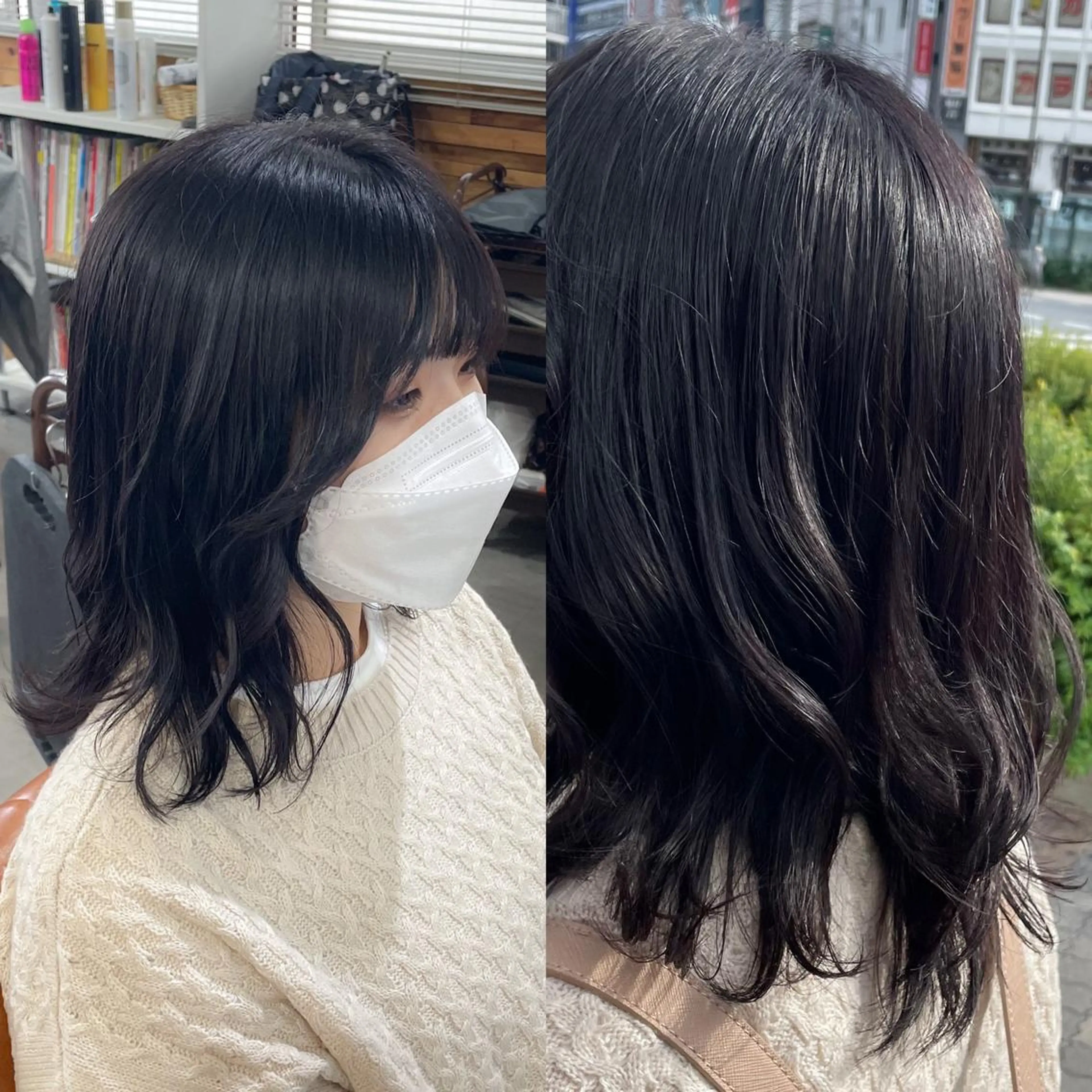 ミディアム カラー カット ヘアカラー トリートメント かんばら りょーいのヘアスタイル