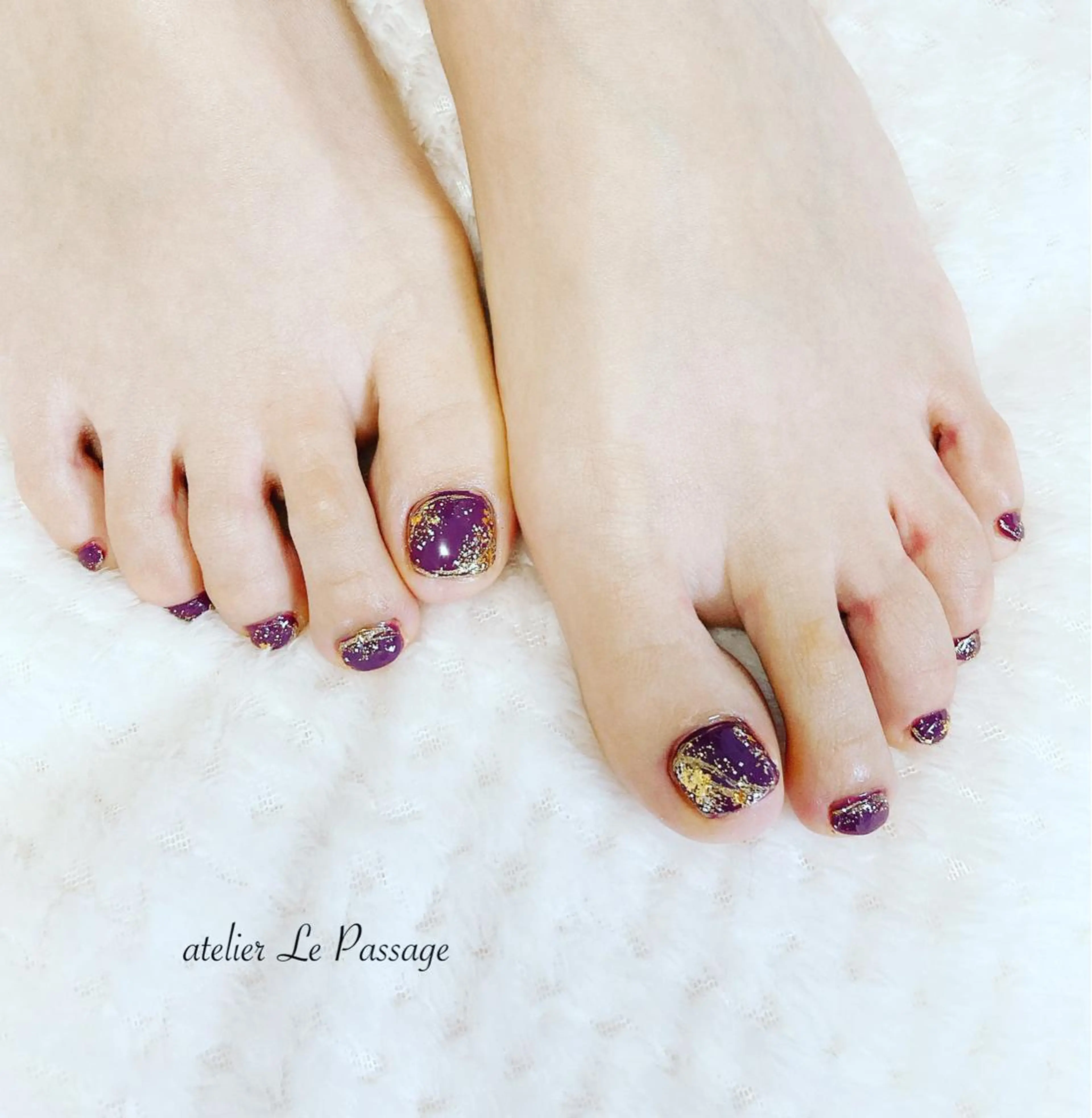 ネイル フラワーネイル ジェルネイル ラメ(グリッター) ニュアンスネイル パラジェル Atelier Le Passage所属・h nakatsukaのネイルデザイン