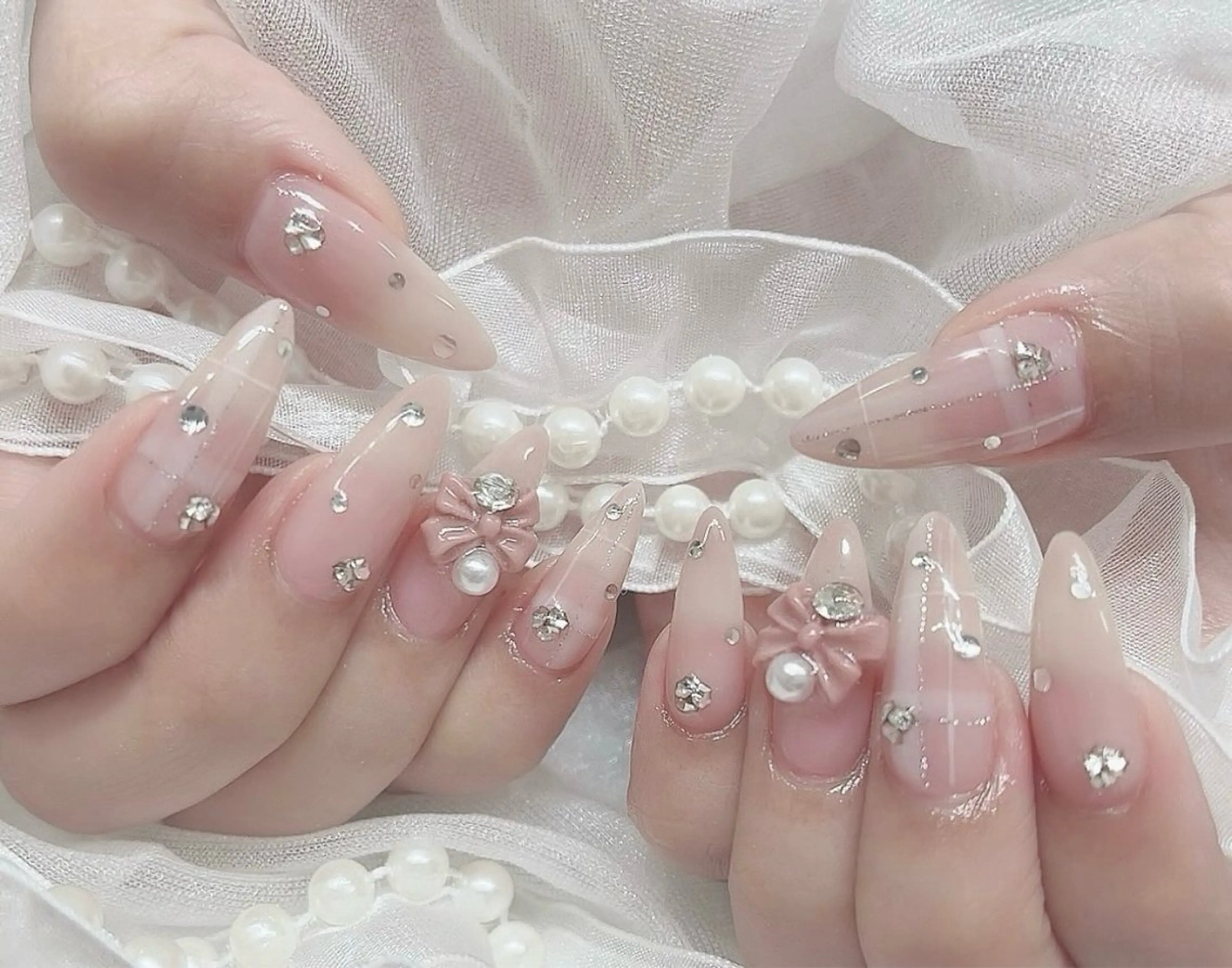 ネイル 韓国ネイル 持ち込み ニュアンスネイル ネイルチップ ハンドネイル TABI ANA.CHUOのネイルデザイン