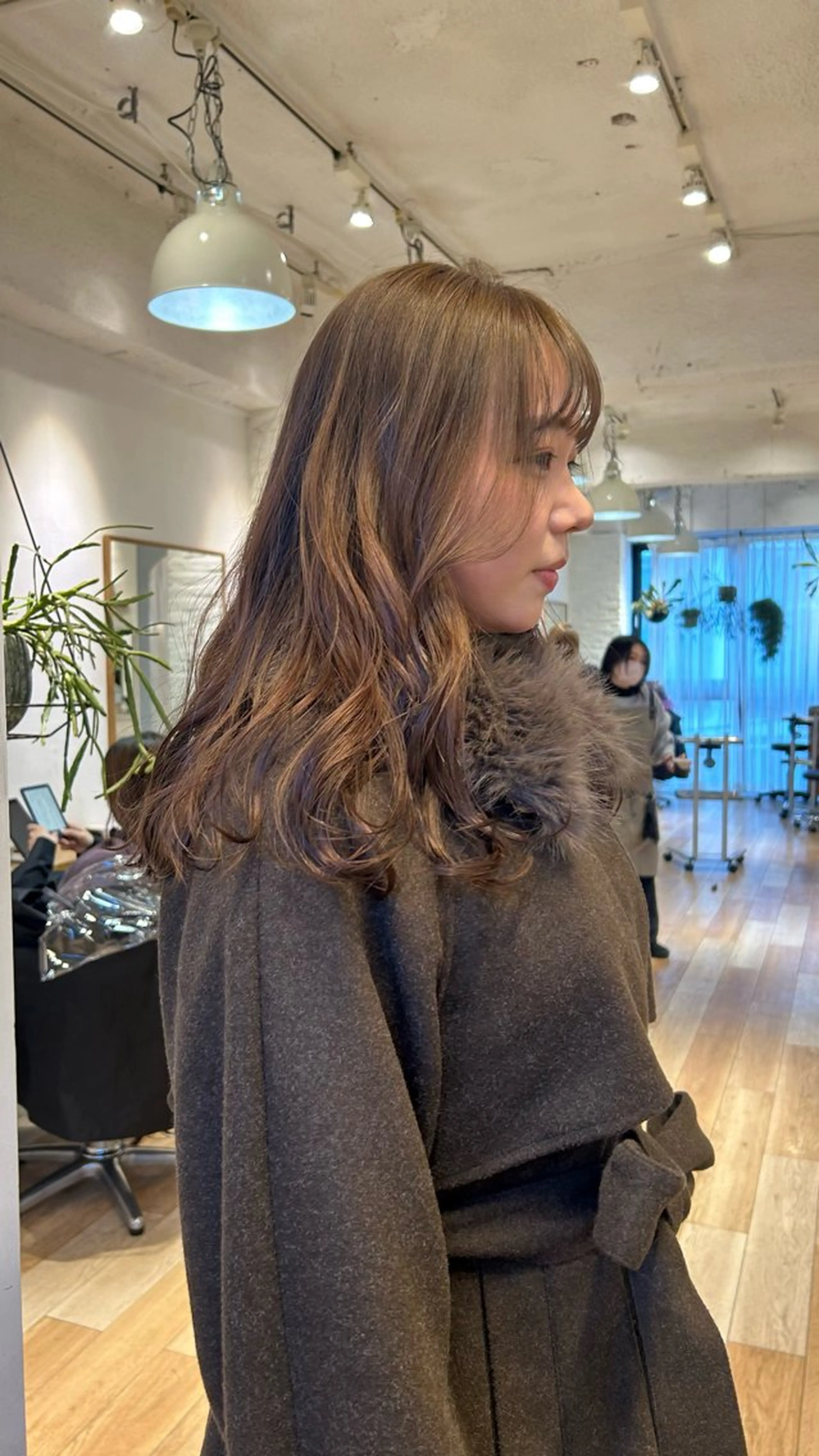 ミディアム カラー カット ヘアカラー トリートメント じゅわっと暖色カラー 🍊Moemiのヘアスタイル