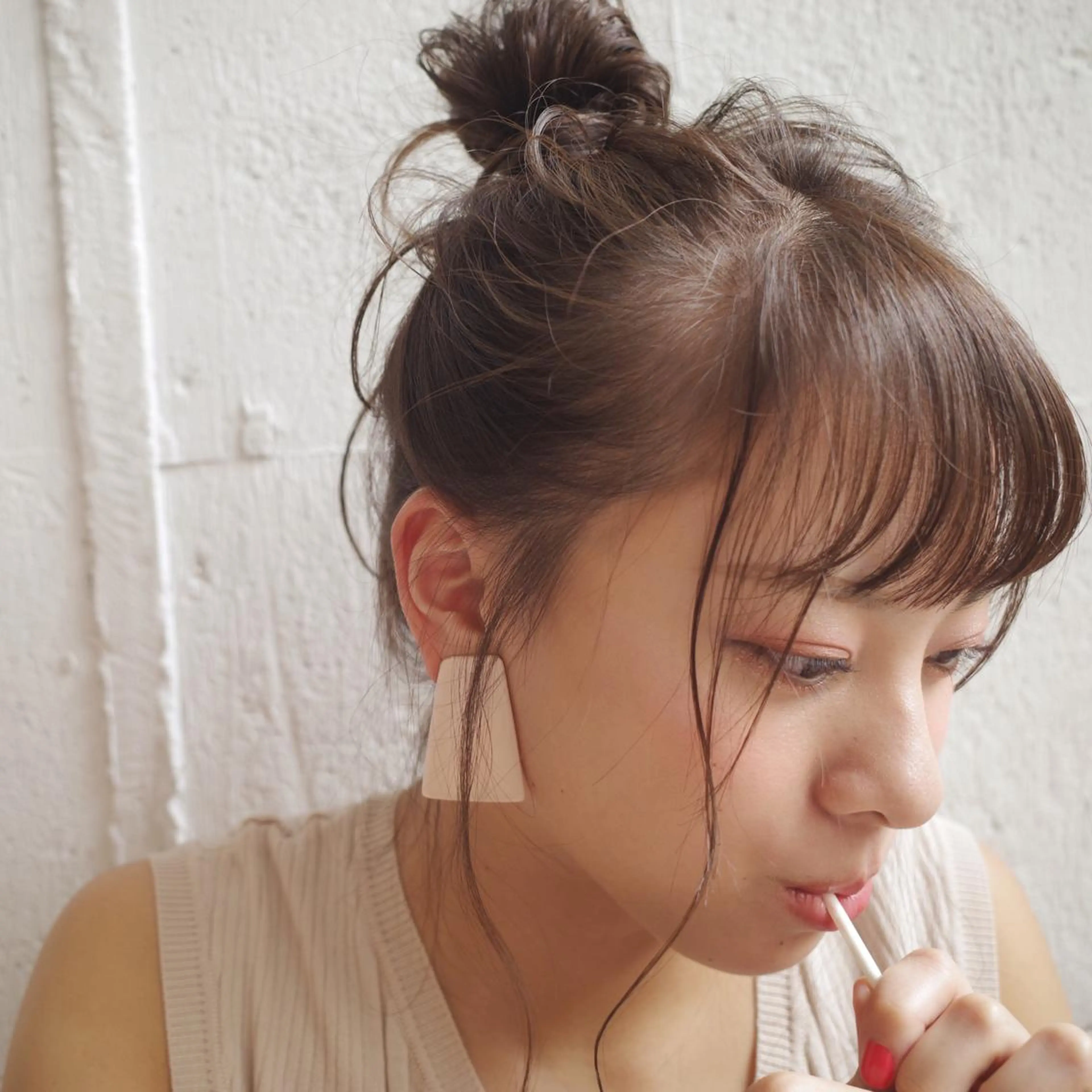 ミディアム カラー お団子ヘア ヘアカラー トリートメント ciAo!所属・ふくだ りさ【ciAo!】のヘアスタイル