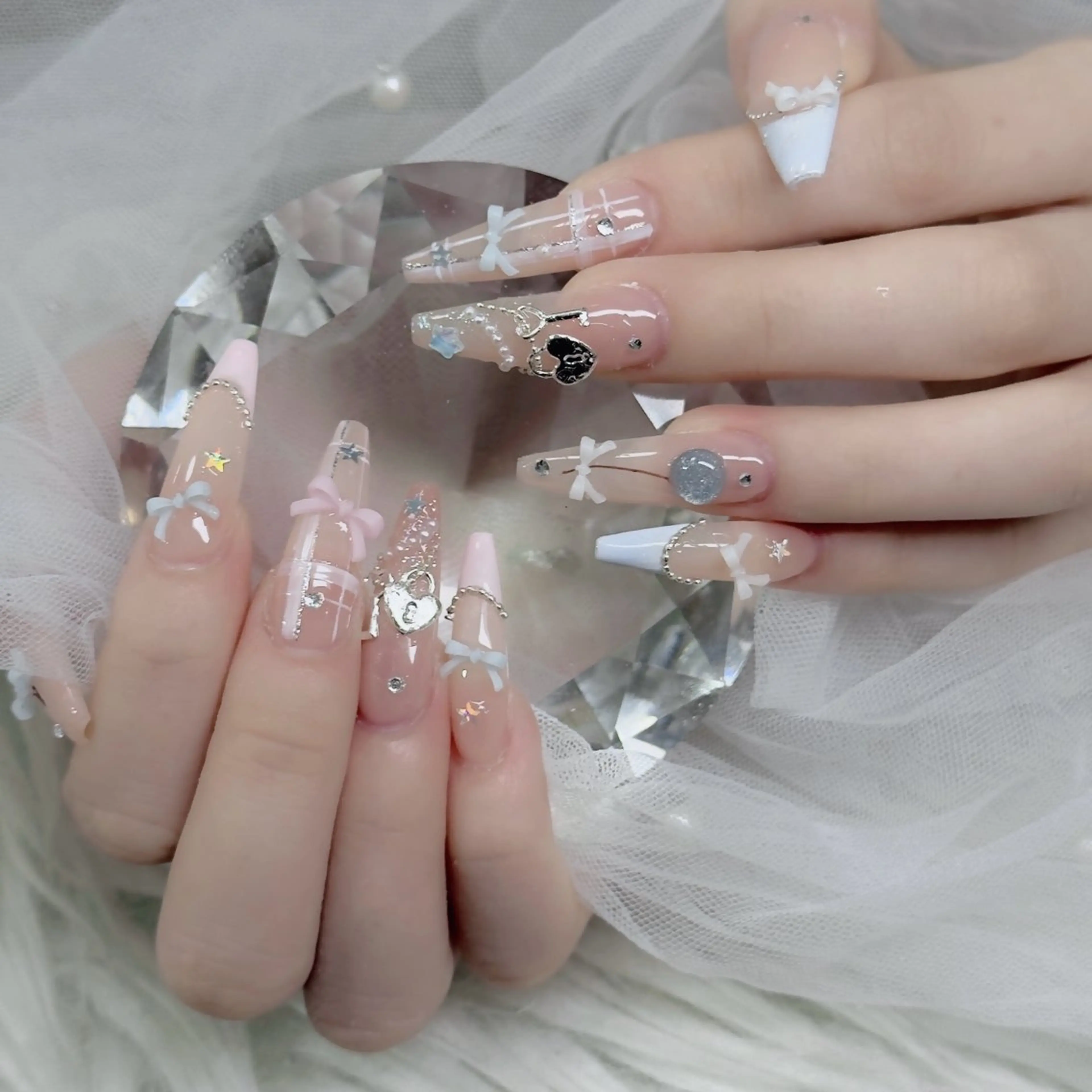 ネイル フットネイル フレンチネイル グラデーション 韓国ネイル ロングネイル ハンドネイル Hani Nail Salonのネイルデザイン