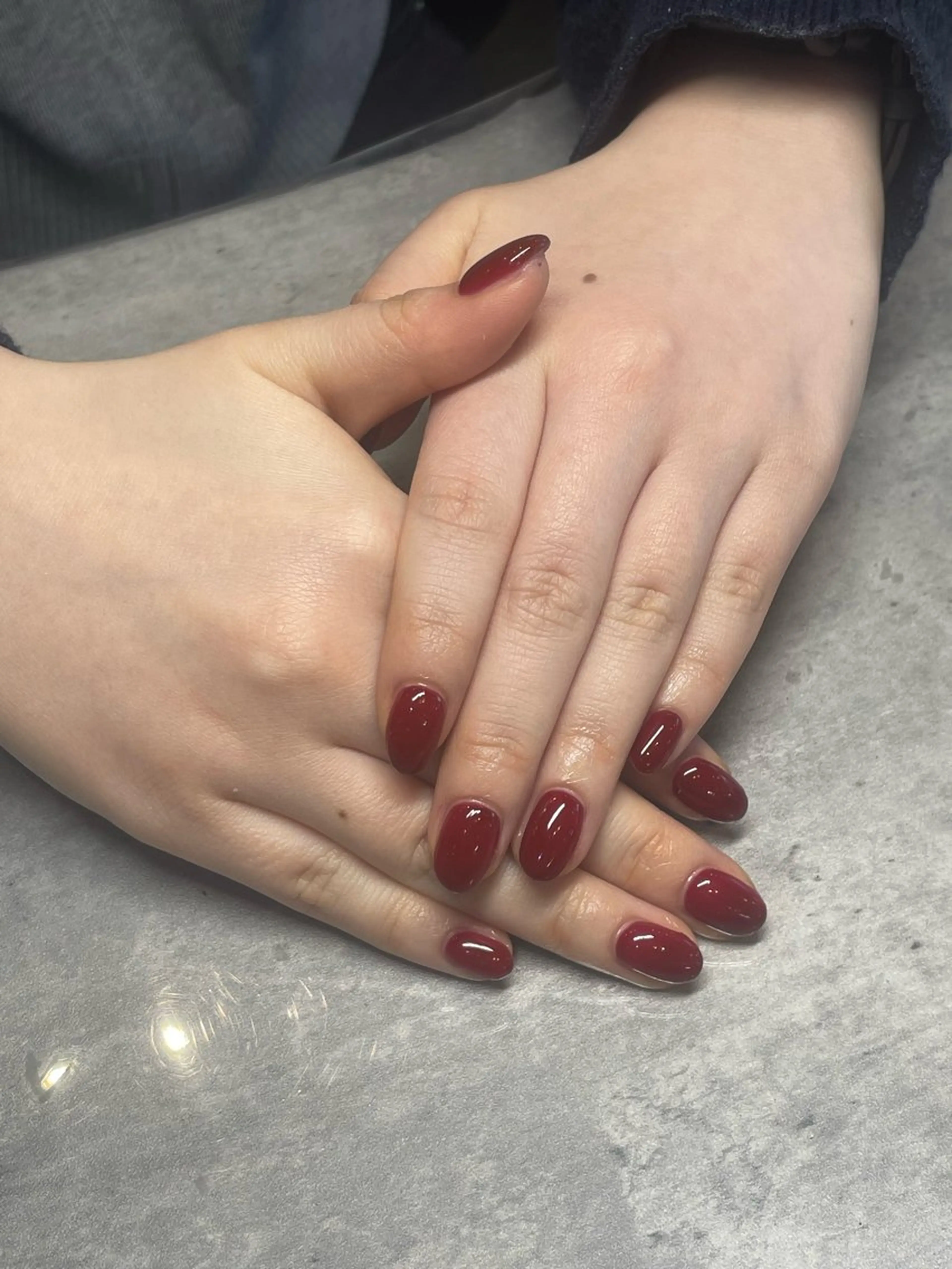 ネイル ボルドー ワンカラーネイル MOUTON   NAIL所属・MOUTONNAIL 森尾のネイルデザイン