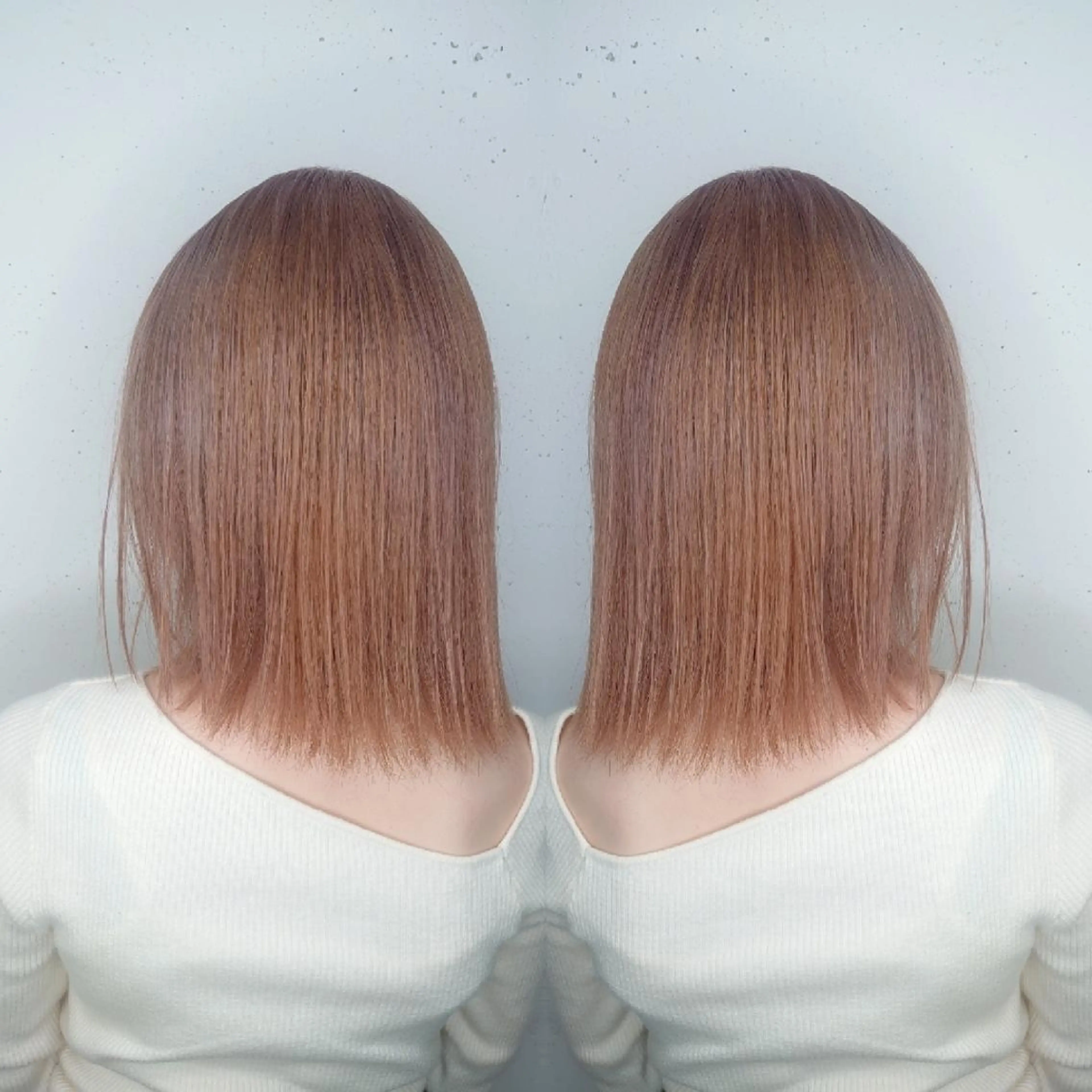 ミディアム カラー ベージュカラー ピンクカラー ピンクベージュ カット ヘアカラー E Komo hair所属・Wow❕E Komo hair 永井一輝のヘアスタイル