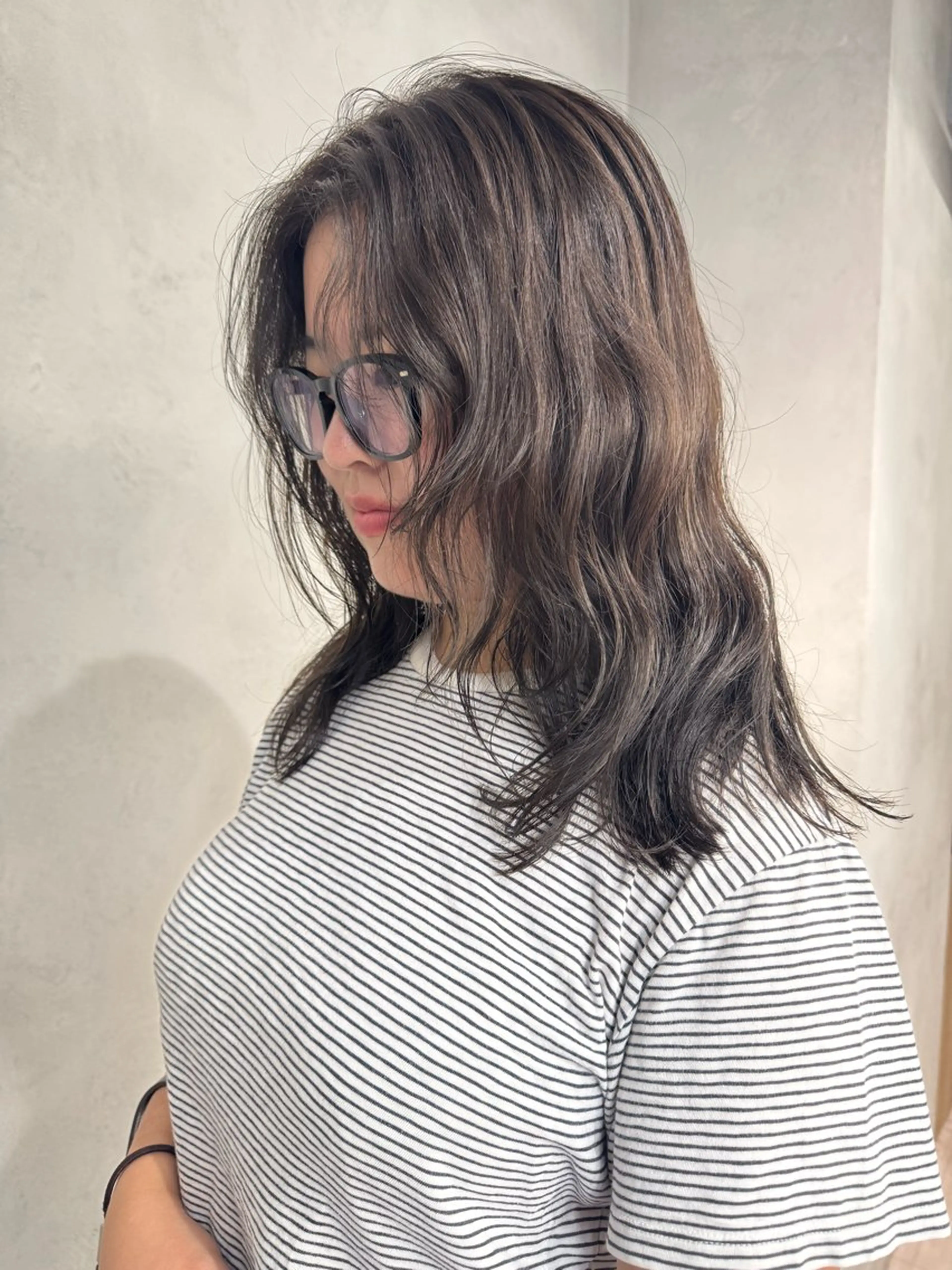 セミロング カラー セミロングパーマ 顔周りレイヤー /kokoro🦮のヘアスタイル