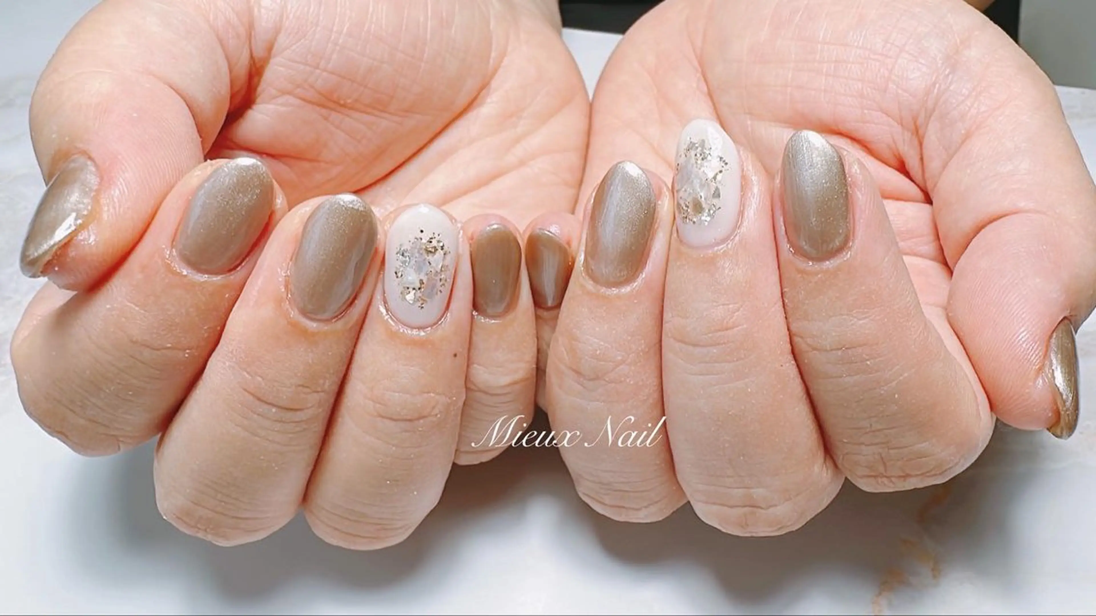 ネイル ブルー ジェルネイル パラジェル ハンドネイル 市川 麻衣子のネイルデザイン