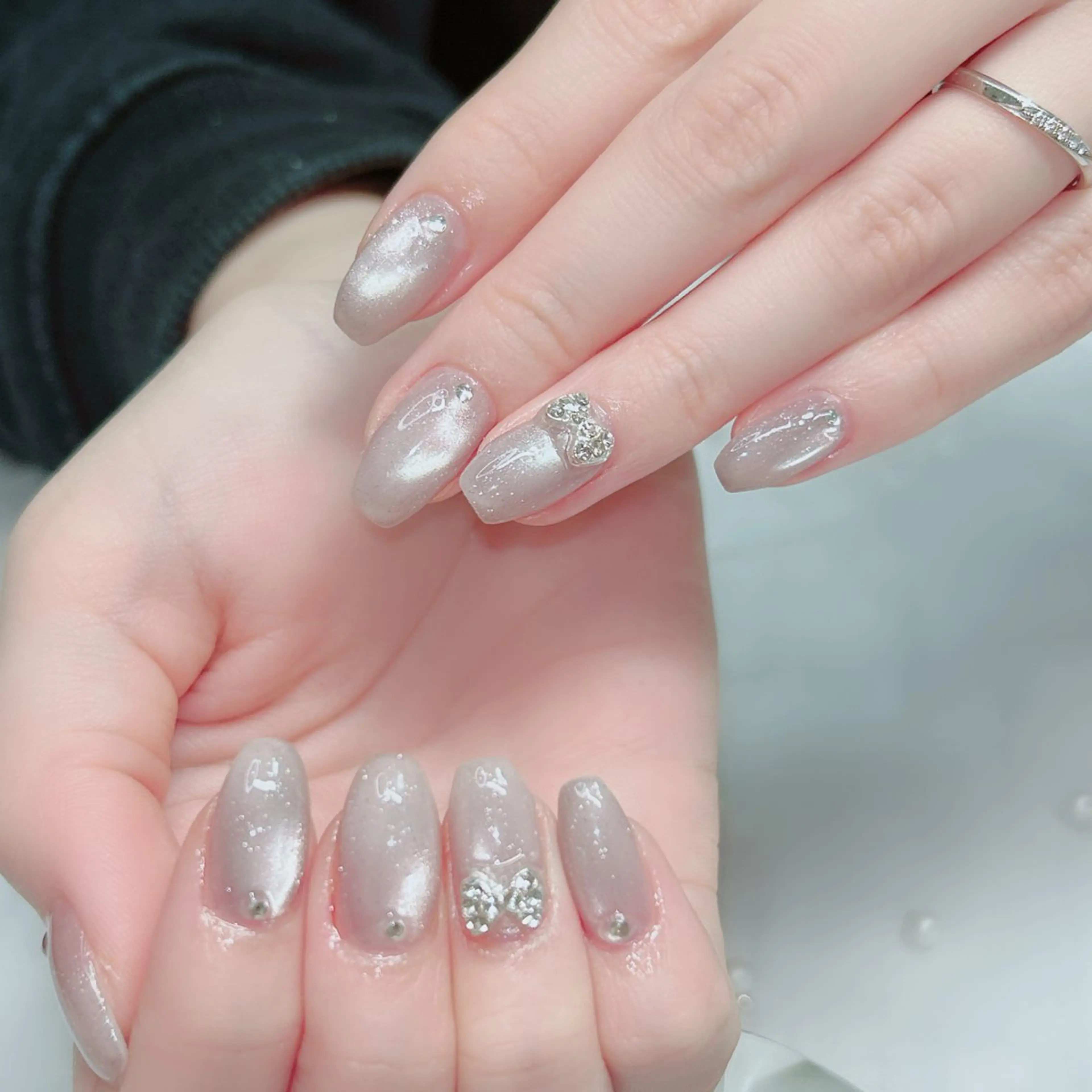ネイル オーロラネイル ミラーネイル オフィスネイル ワンカラーネイル シンプルネイル ハンドネイル Cute Tips nailのネイルデザイン