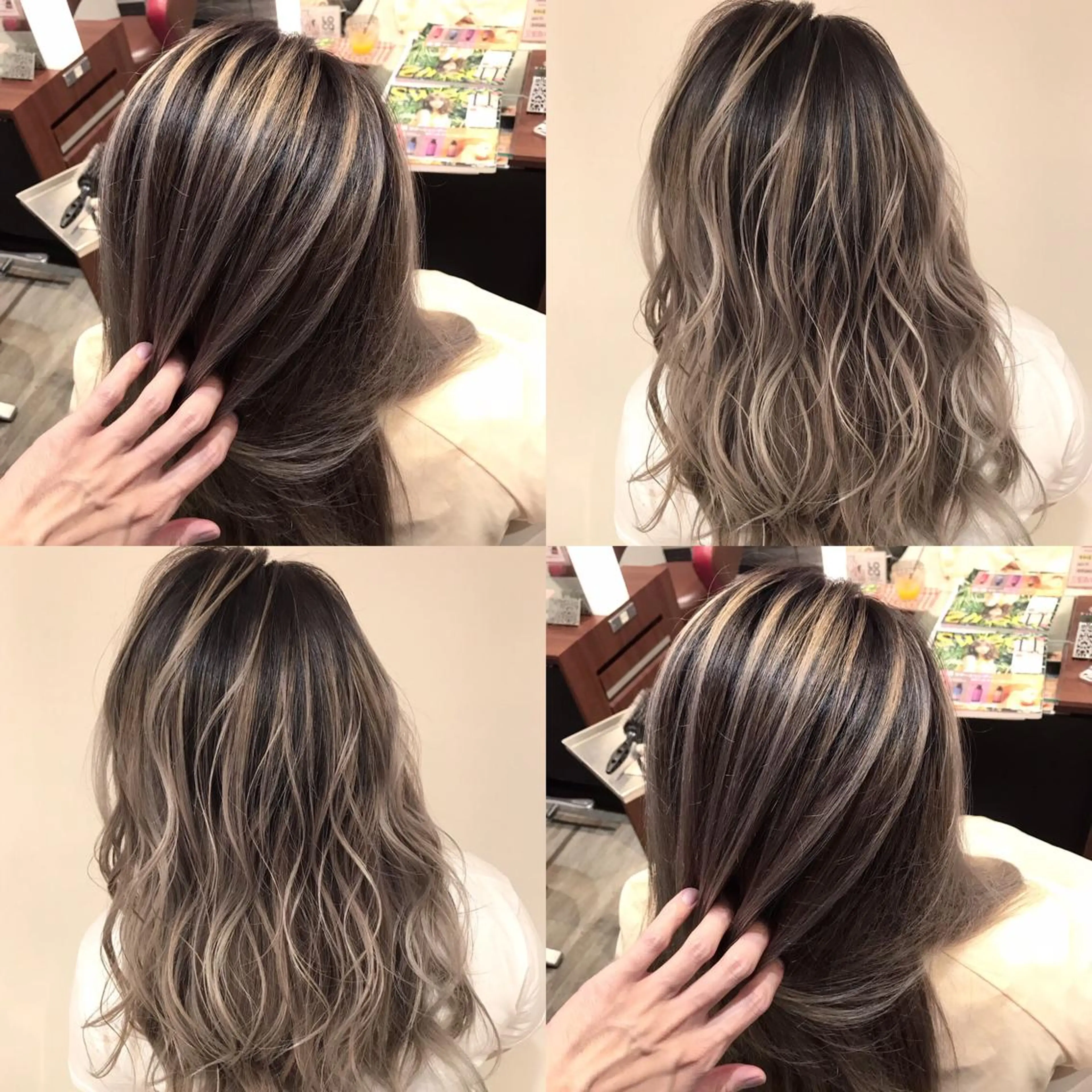 ショート カラー アッシュ アッシュグレー アッシュグレージュ バレイヤージュ ベージュカラー AMI Hair  supply所属・髪質改善カラー 韓国風レイヤーのヘアスタイル