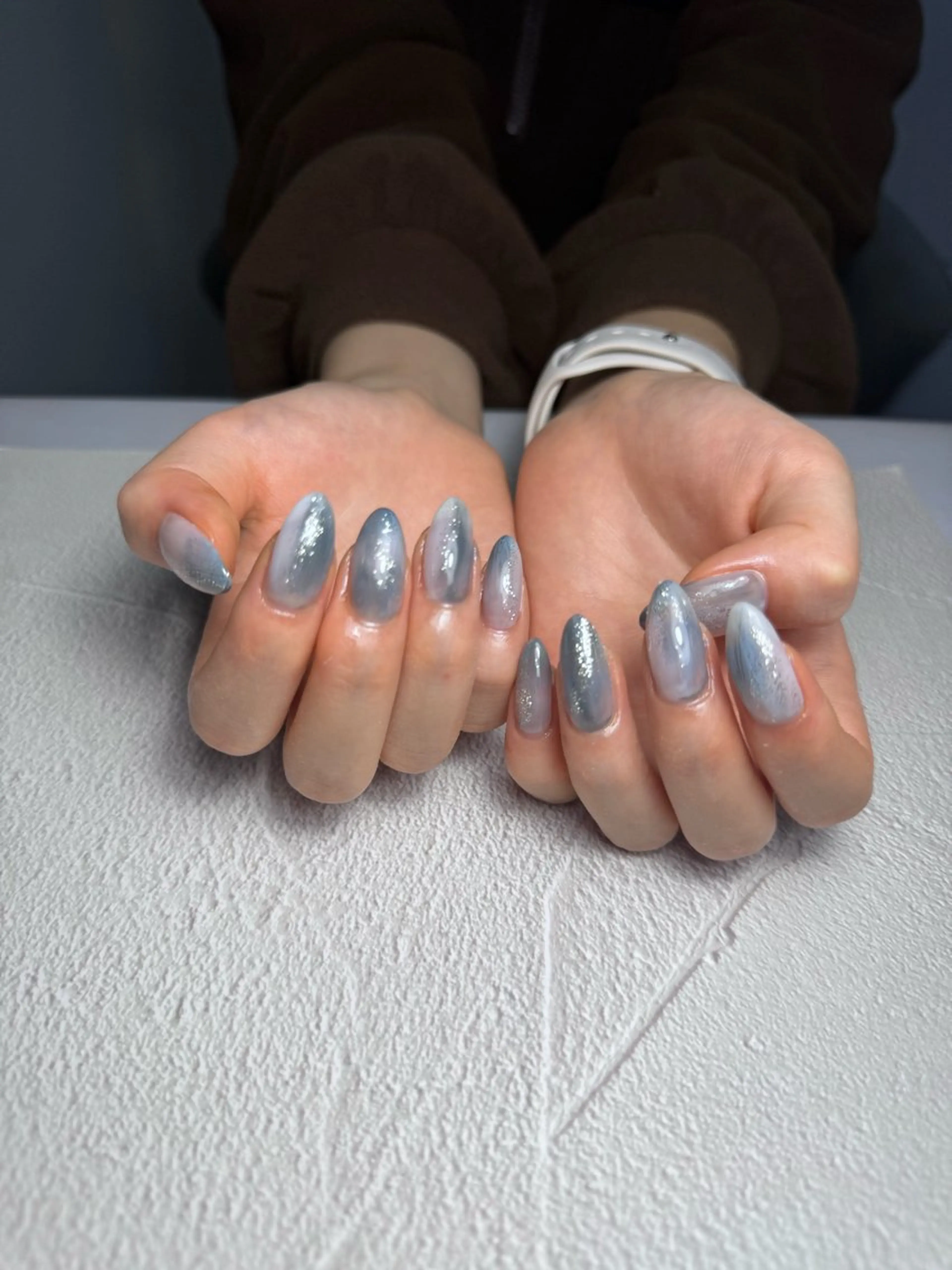 ネイル フレンチネイル マグネットネイル ニュアンスネイル ワンカラーネイル ハンドネイル GRANDE大須 Cecil💜のネイルデザイン