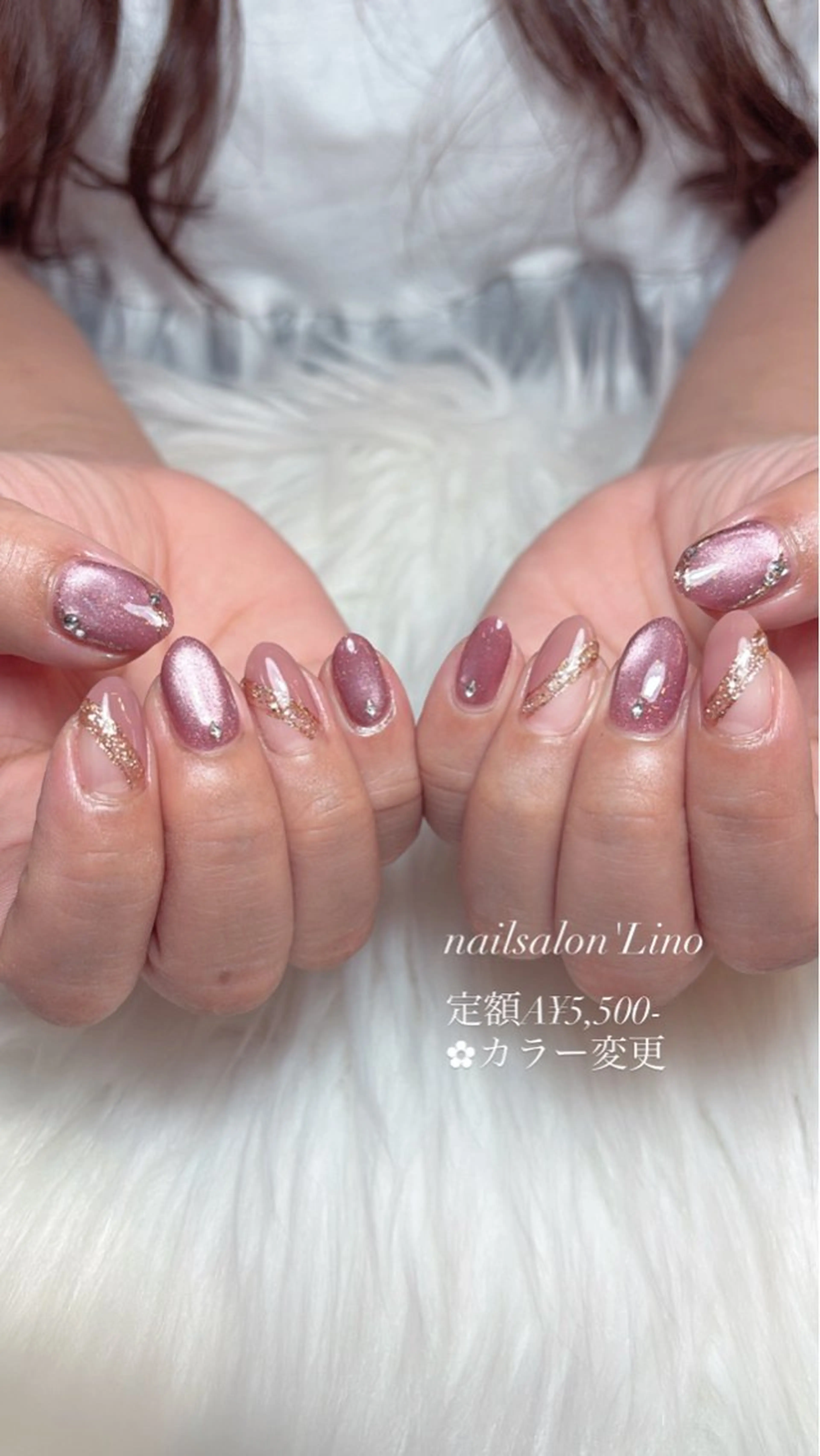 ネイル ピンク 赤色 ハンドネイル Lino𓂃⟡.· Chizuruのネイルデザイン