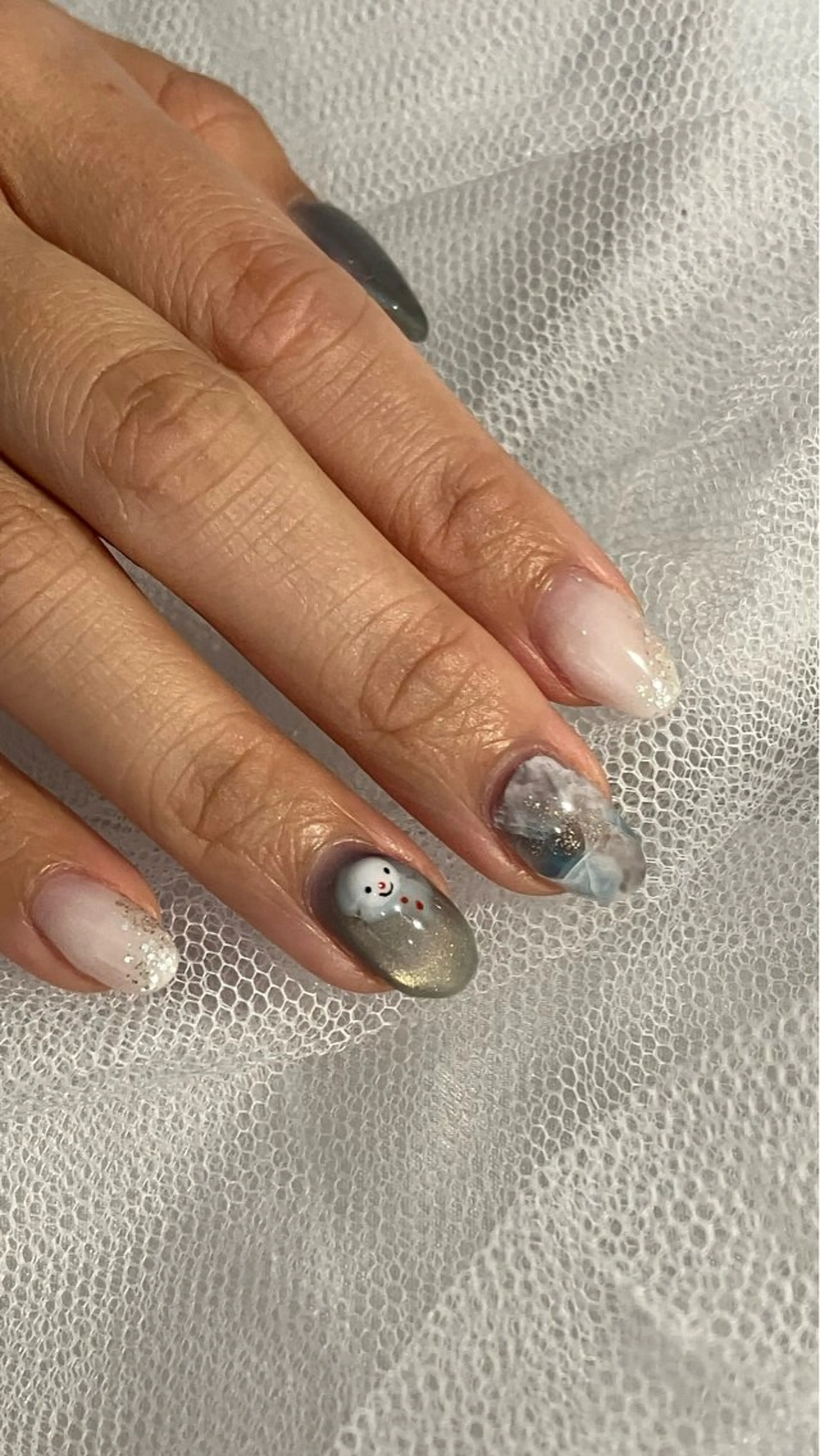 【ジェルネイルアート/オフ込み】天然石 or マグネット or ちゅるん 💅(練習モデル)の写真