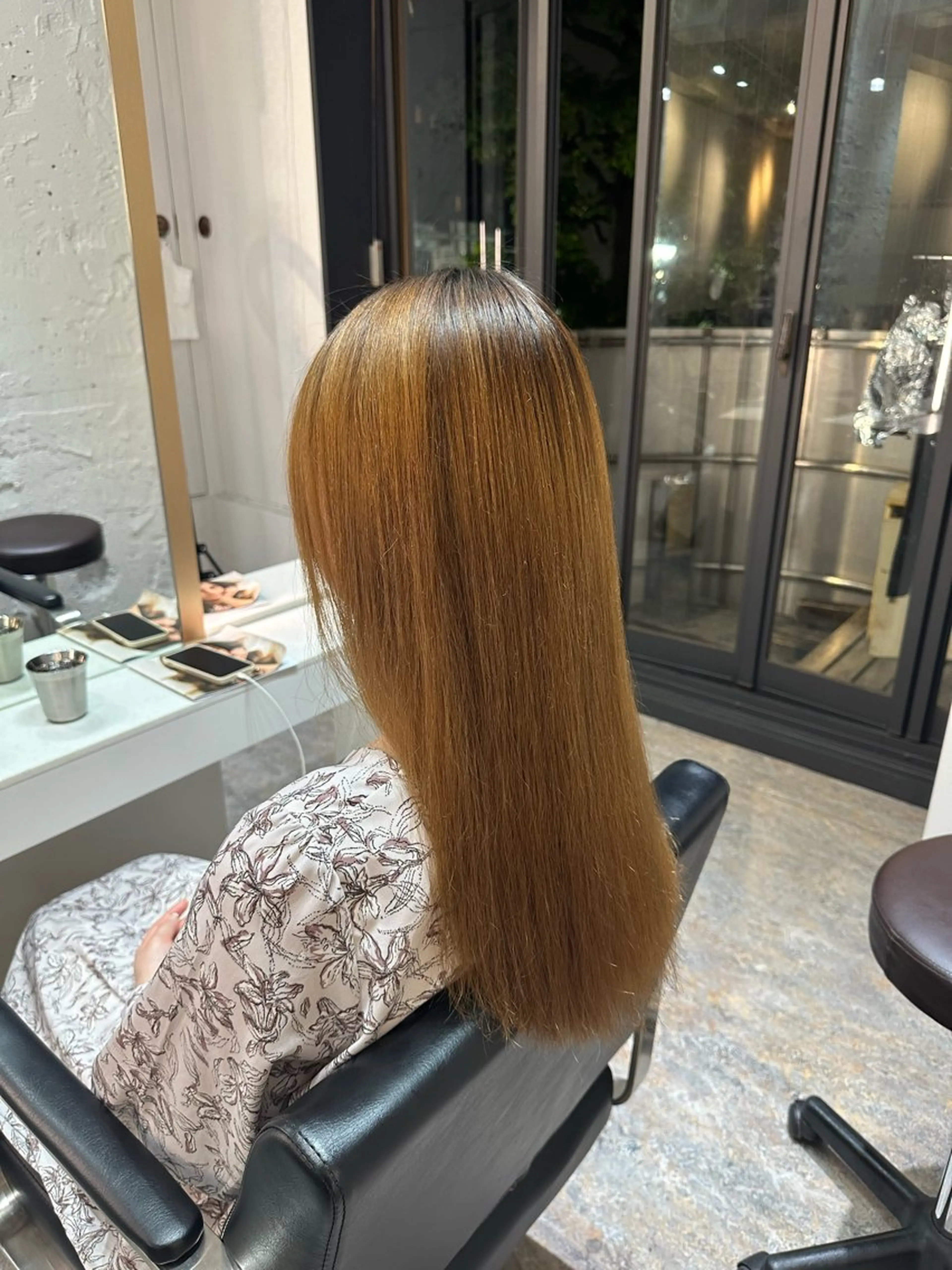 ロング 縮毛矯正 blend渋谷 はなのヘアスタイル