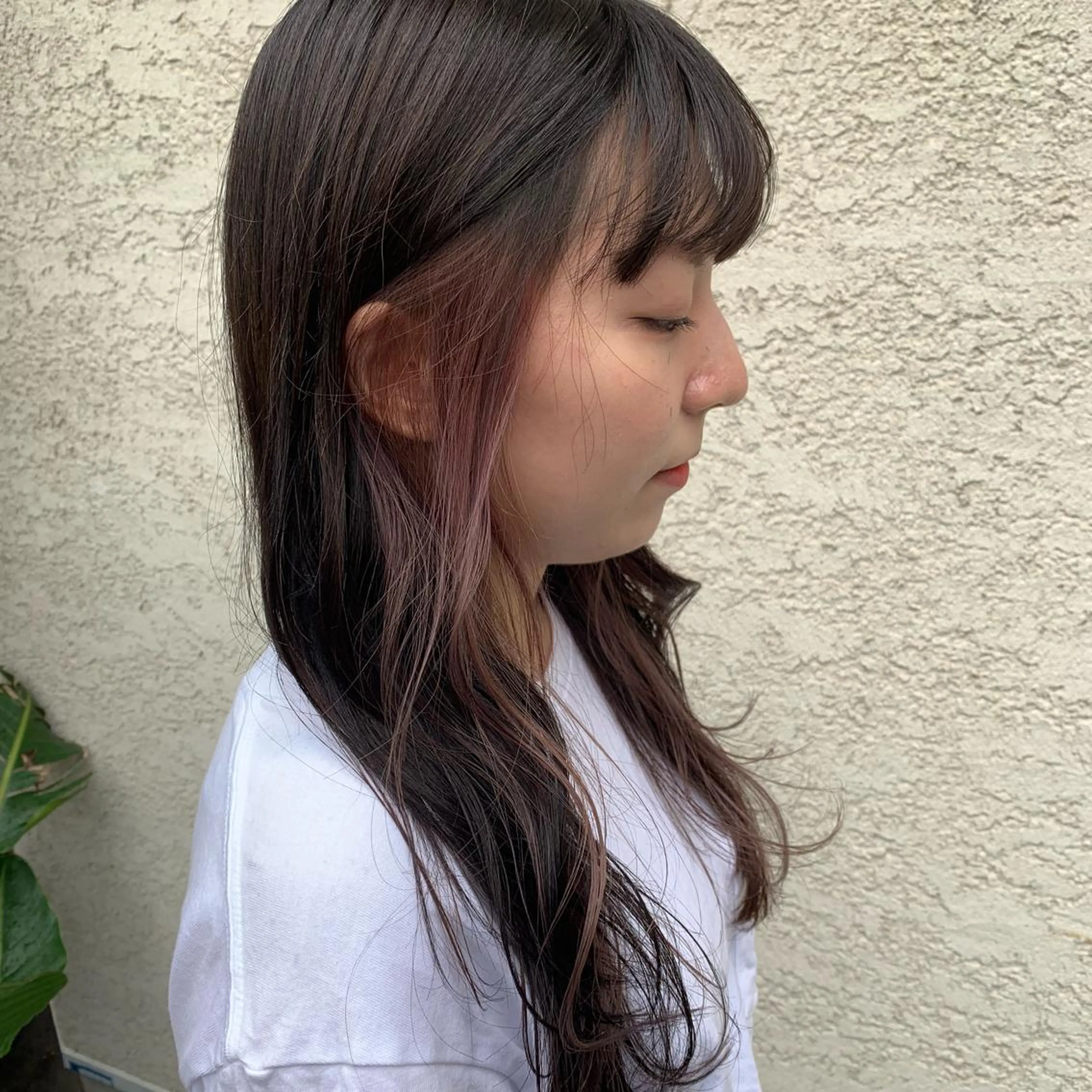 ロング カラー ヘアアレンジ ピンクカラー オルチャンヘア カット ヘアカラー トリートメント 韓国×巻ける髪質改善 💍maki💍のヘアスタイル