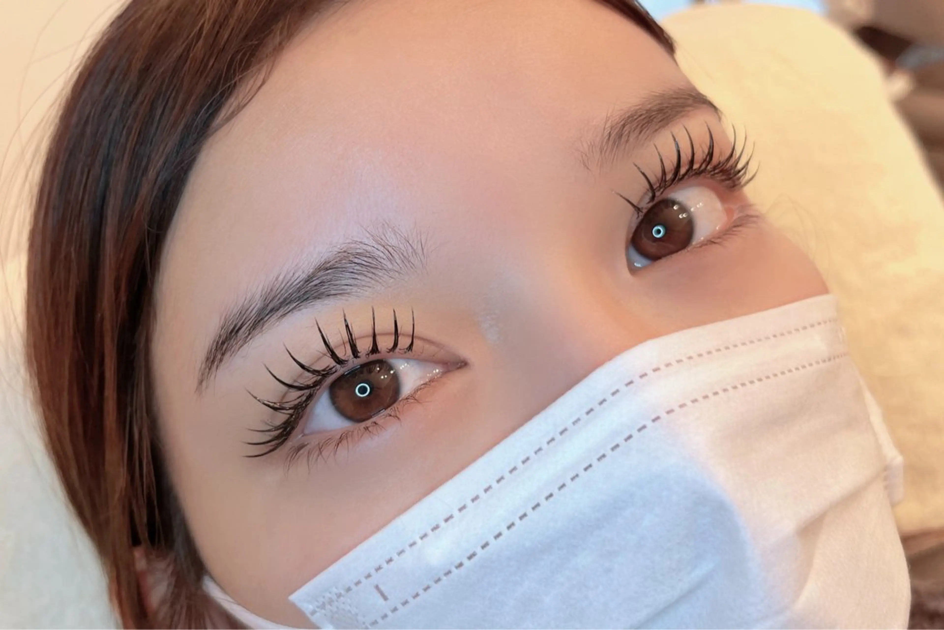 【パリエク】パーマ➕フラットラッシュ100本🩰コーティング付※オフ代別途500円の写真