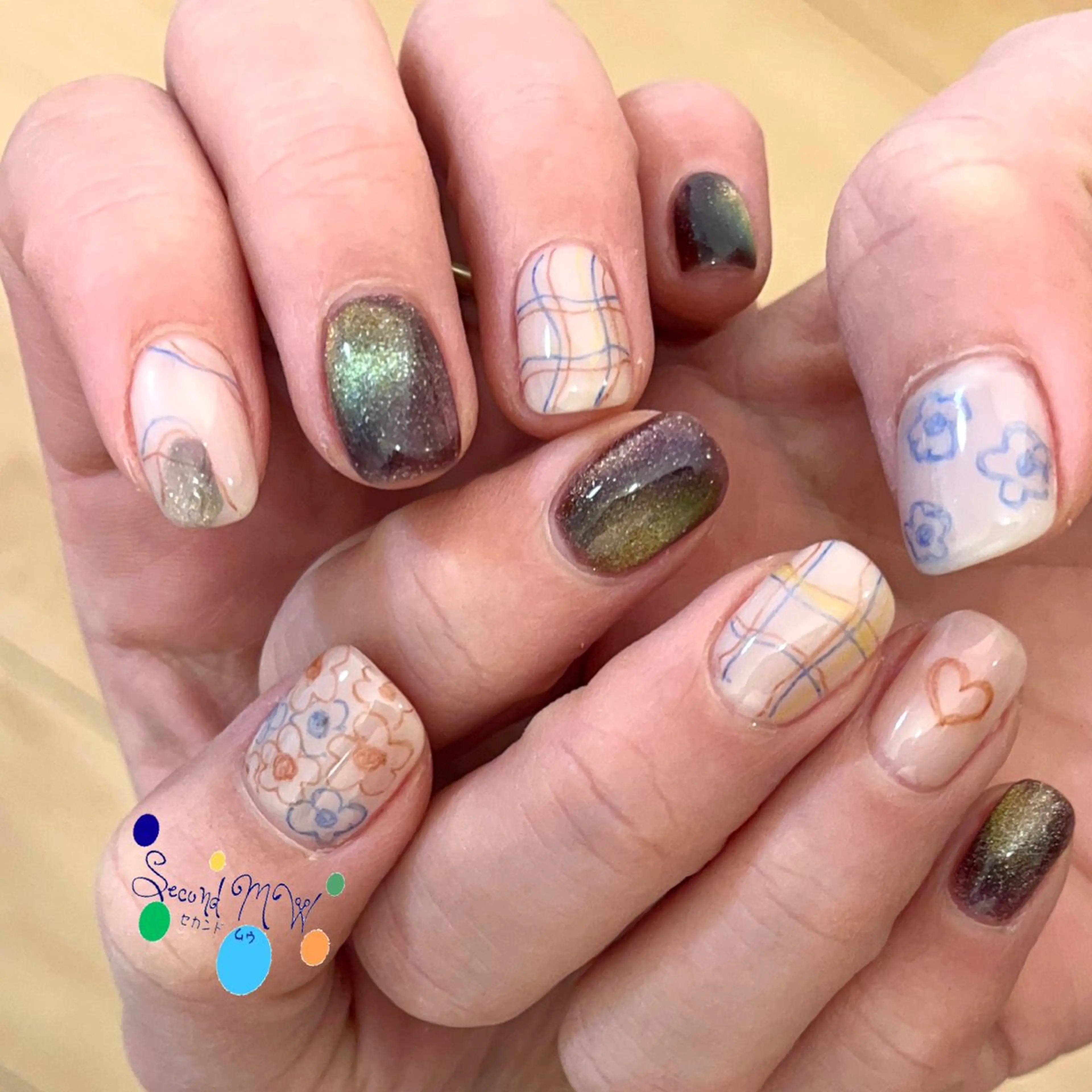 ネイル マグネットネイル 春ネイル Second   MW所属・SecondMW _nail 　川連のネイルデザイン