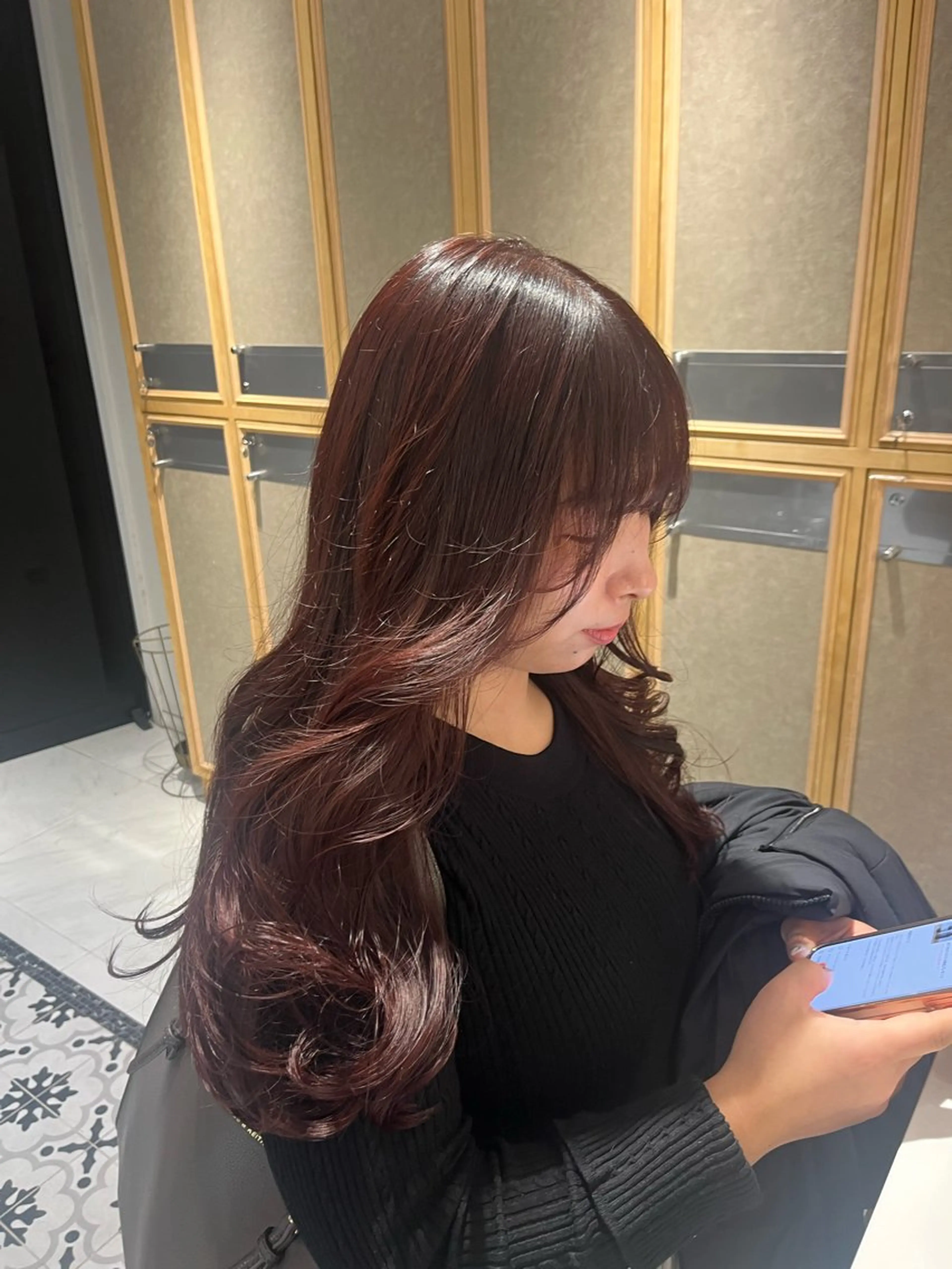 ロング カラー カット ヘアカラー トリートメント ナミ🩶暗髪/暖色 ❤️/透明感/縮毛のヘアスタイル