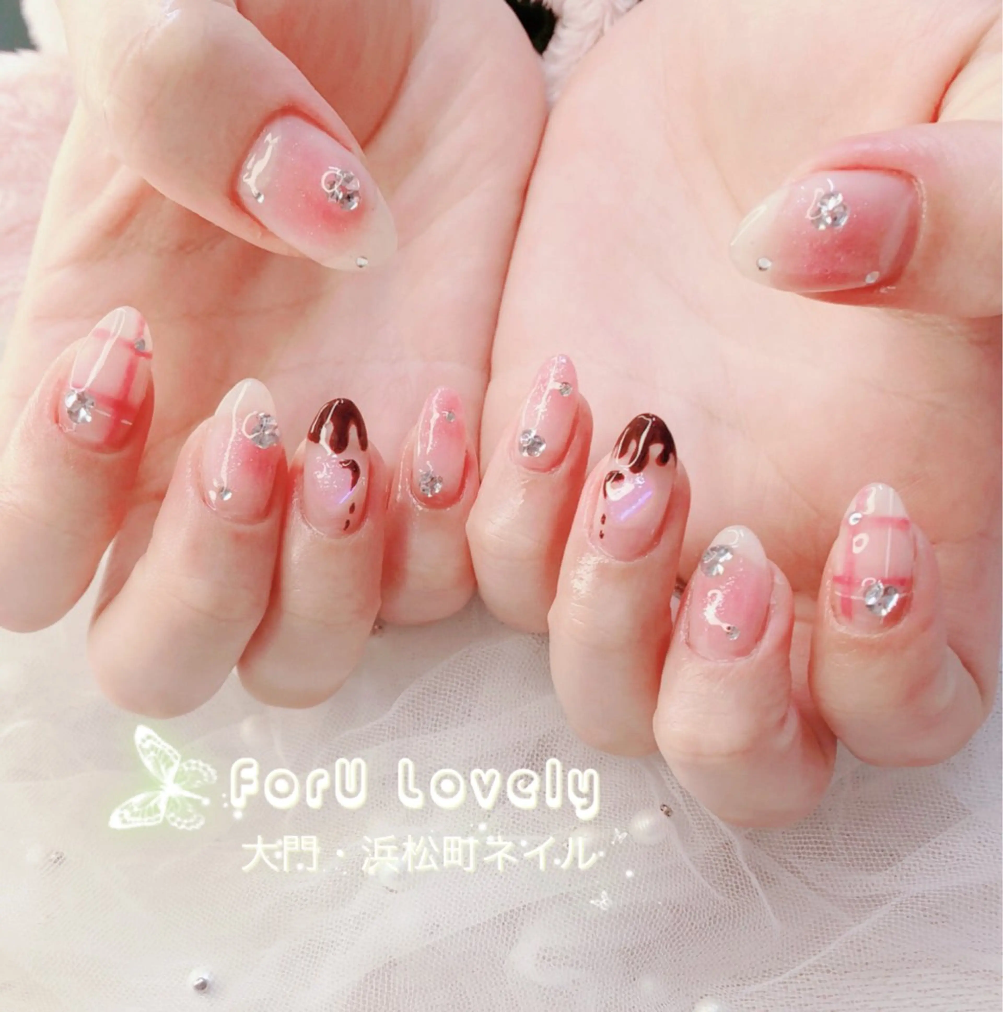 ネイル チークネイル フットネイル フレンチネイル ジェルネイル ハート 大門浜松町 ネイルのネイルデザイン