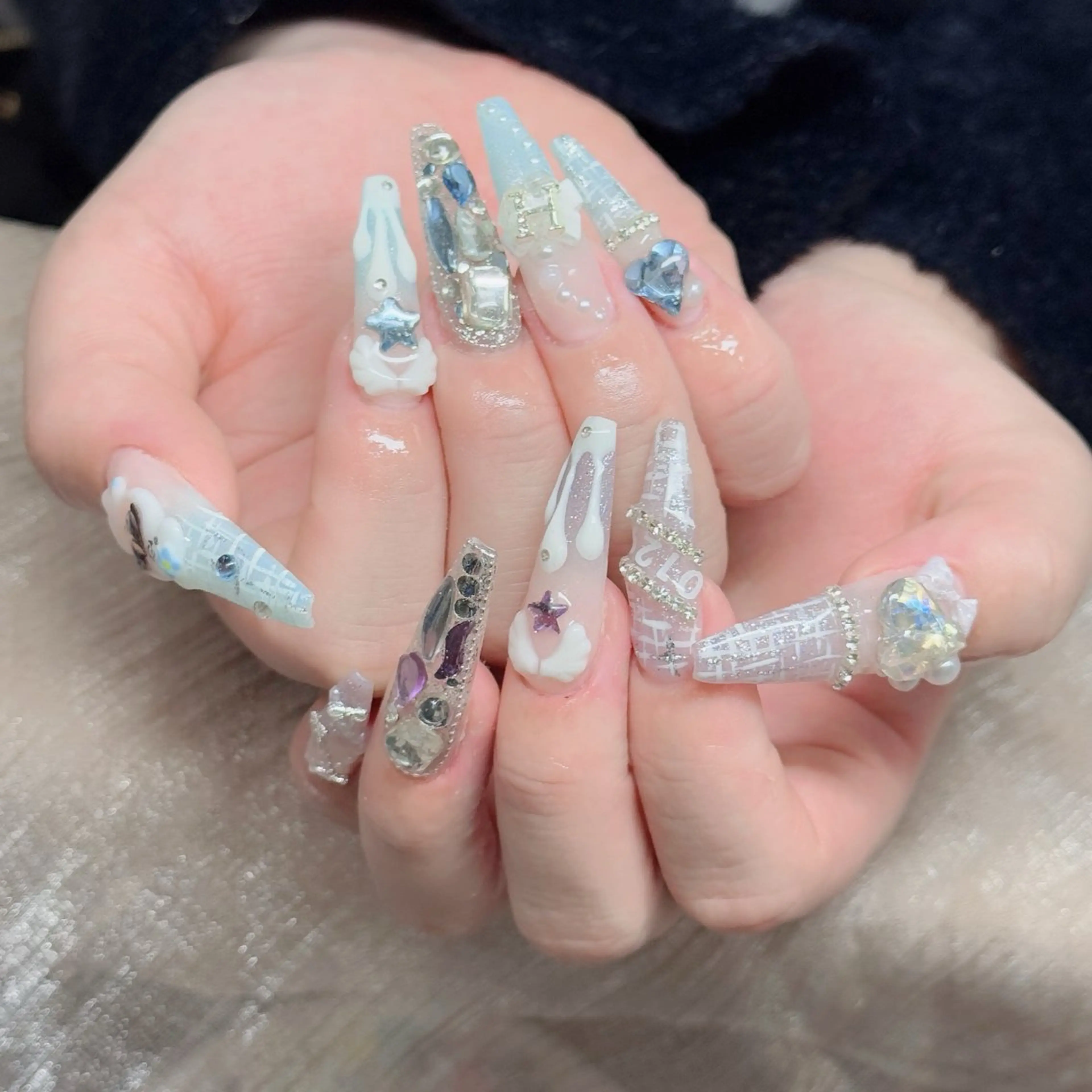 ネイル フットネイル フレンチネイル グラデーション 韓国ネイル ロングネイル ハンドネイル Hani Nail Salonのネイルデザイン