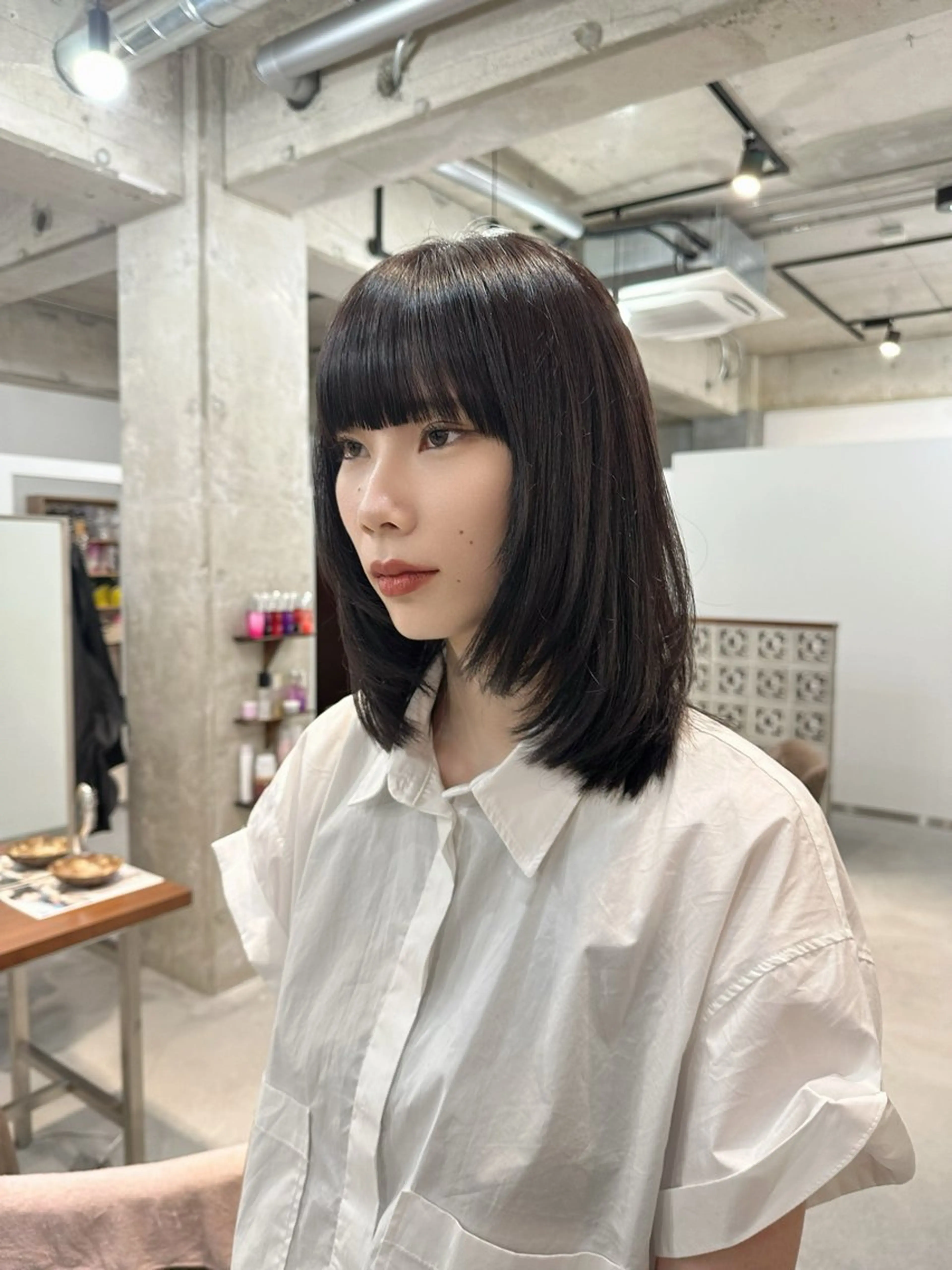 セミロング 顔周りカット レイヤーカット カット カイリ /レイヤーカットのヘアスタイル