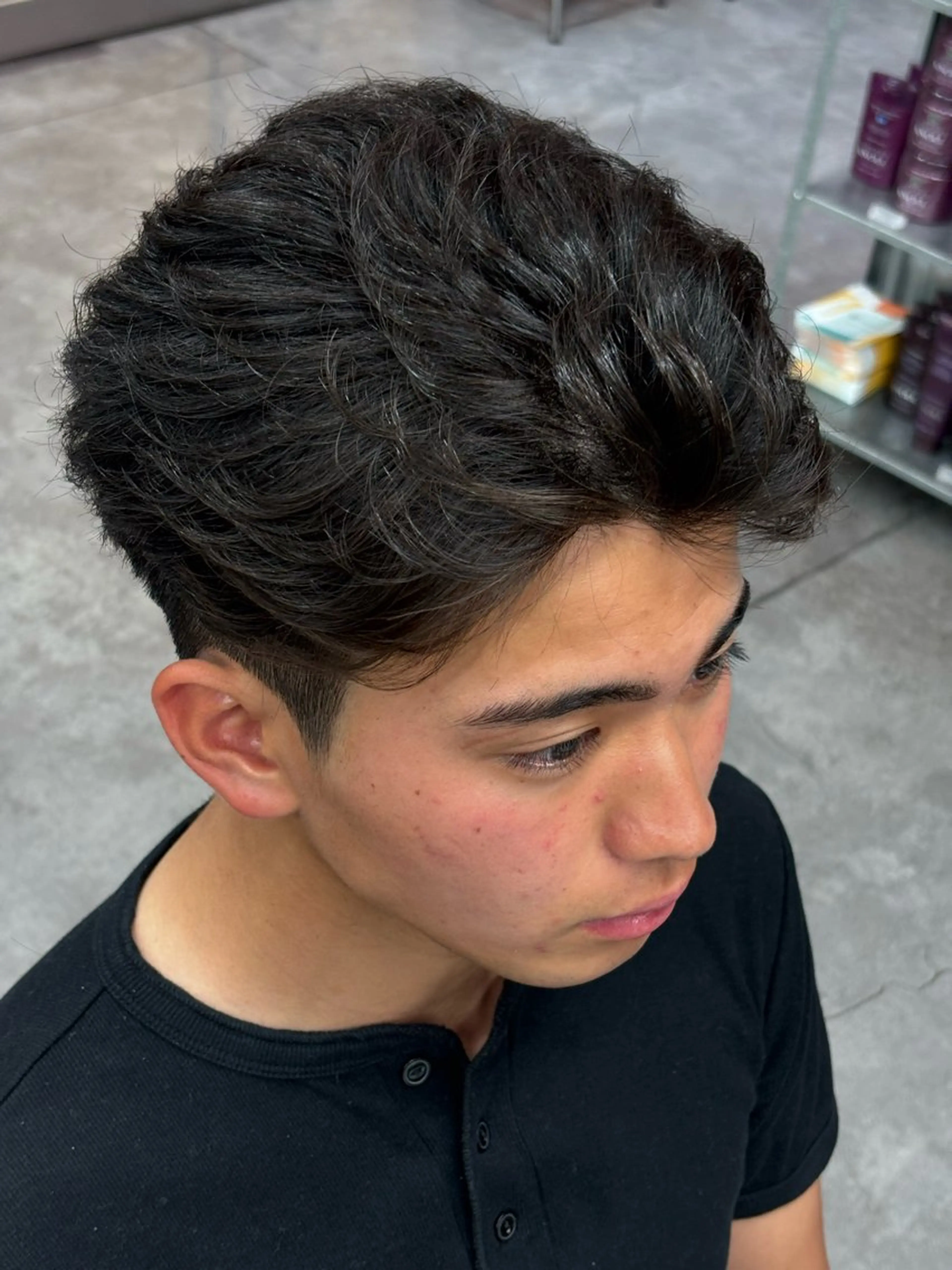 ショート カラー パーマ メンズ カット ヘアセット メンズパーマ特化 🔥韓国ヘア職人🔥のヘアスタイル