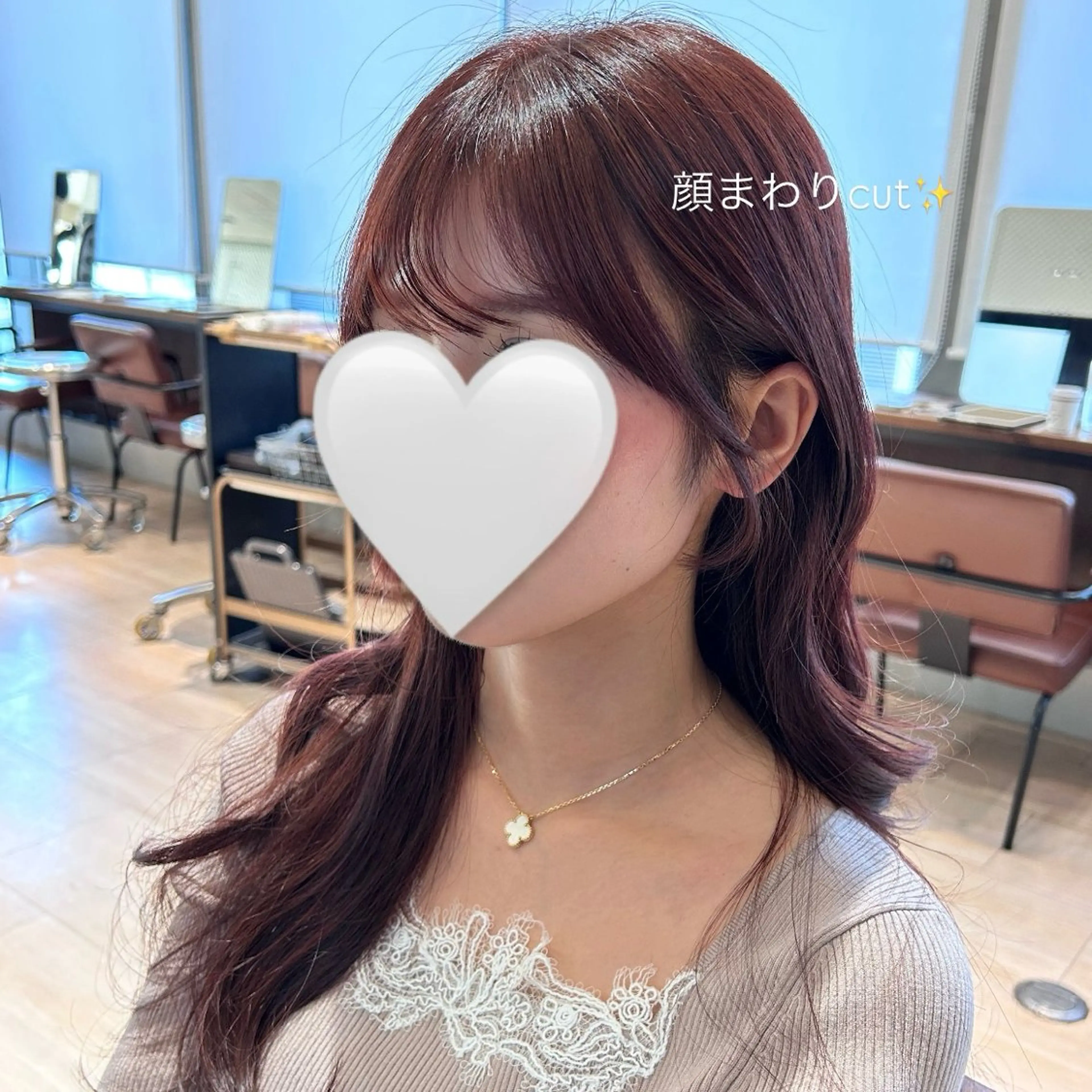 ロング カラー 顔周りカット シースルーバング カット ヘアカラー トリートメント 🍼顔周りカット/ レイヤー/小川華奈のヘアスタイル