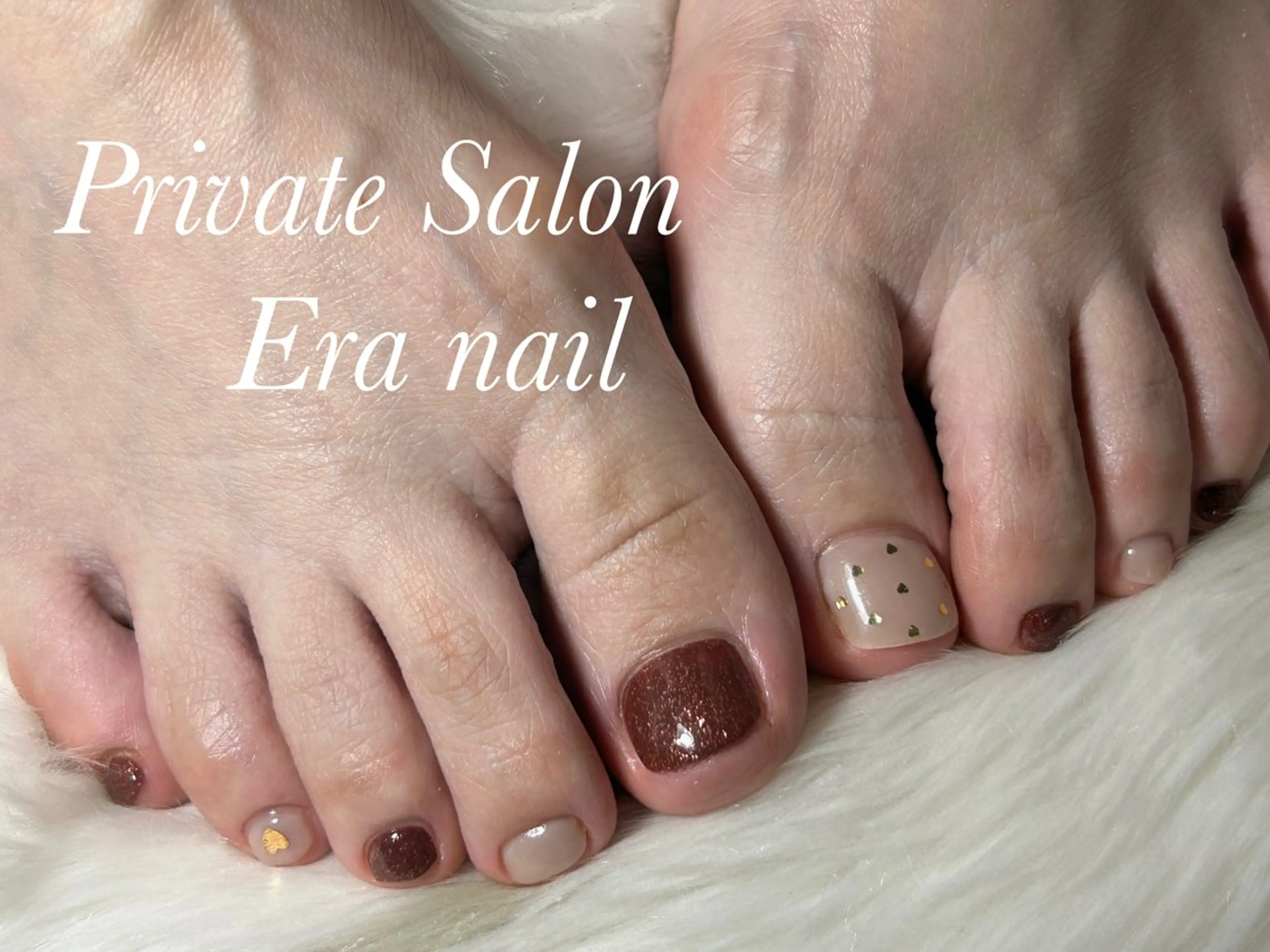 ネイル ハート ホログラムネイル フットネイル Era nailのネイルデザイン