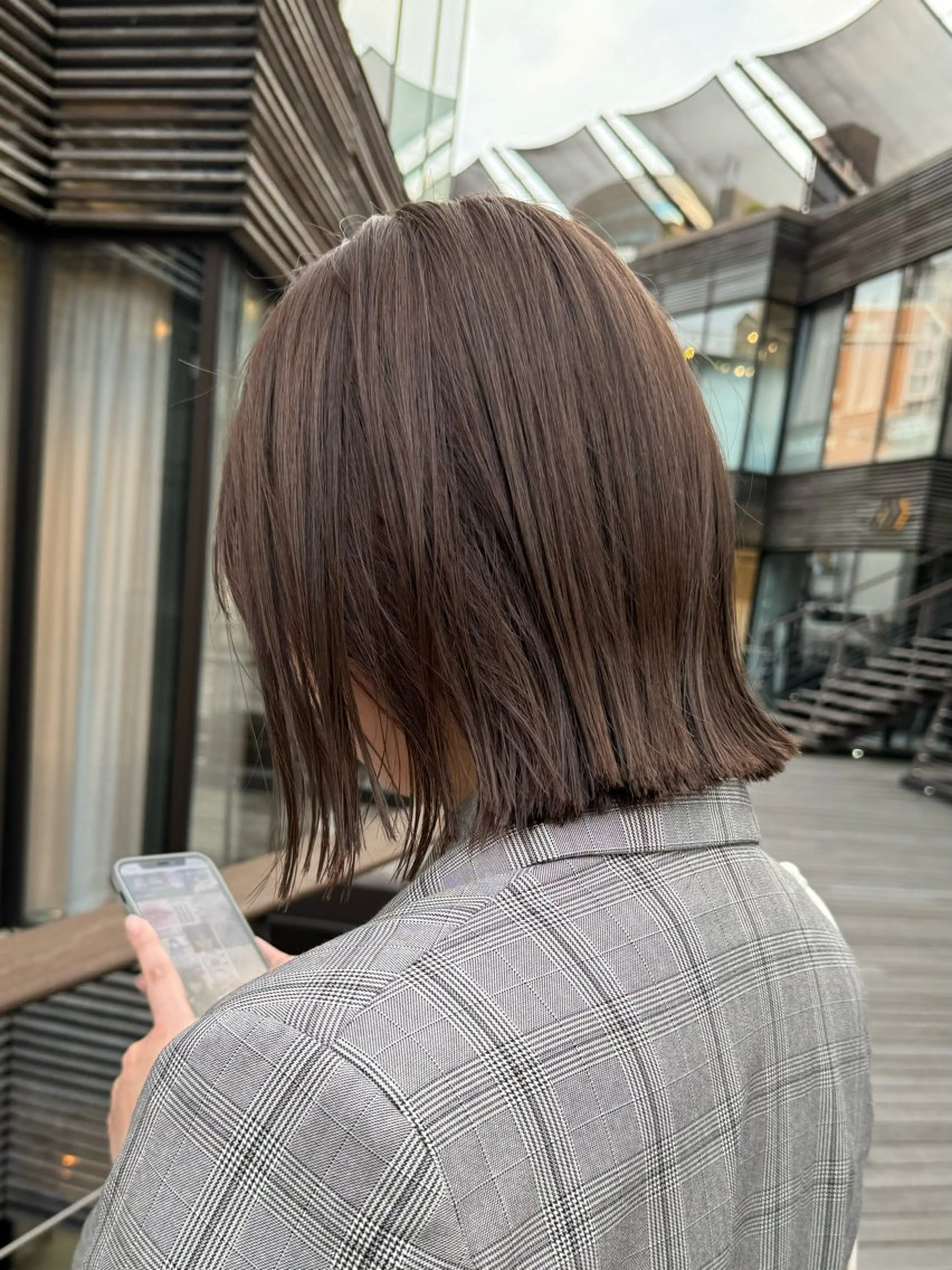 ショート カラー グレージュ ボブ カット ヘアカラー トリートメント mee.表参道所属・ボブ/ショート /パーマ/shinのヘアスタイル