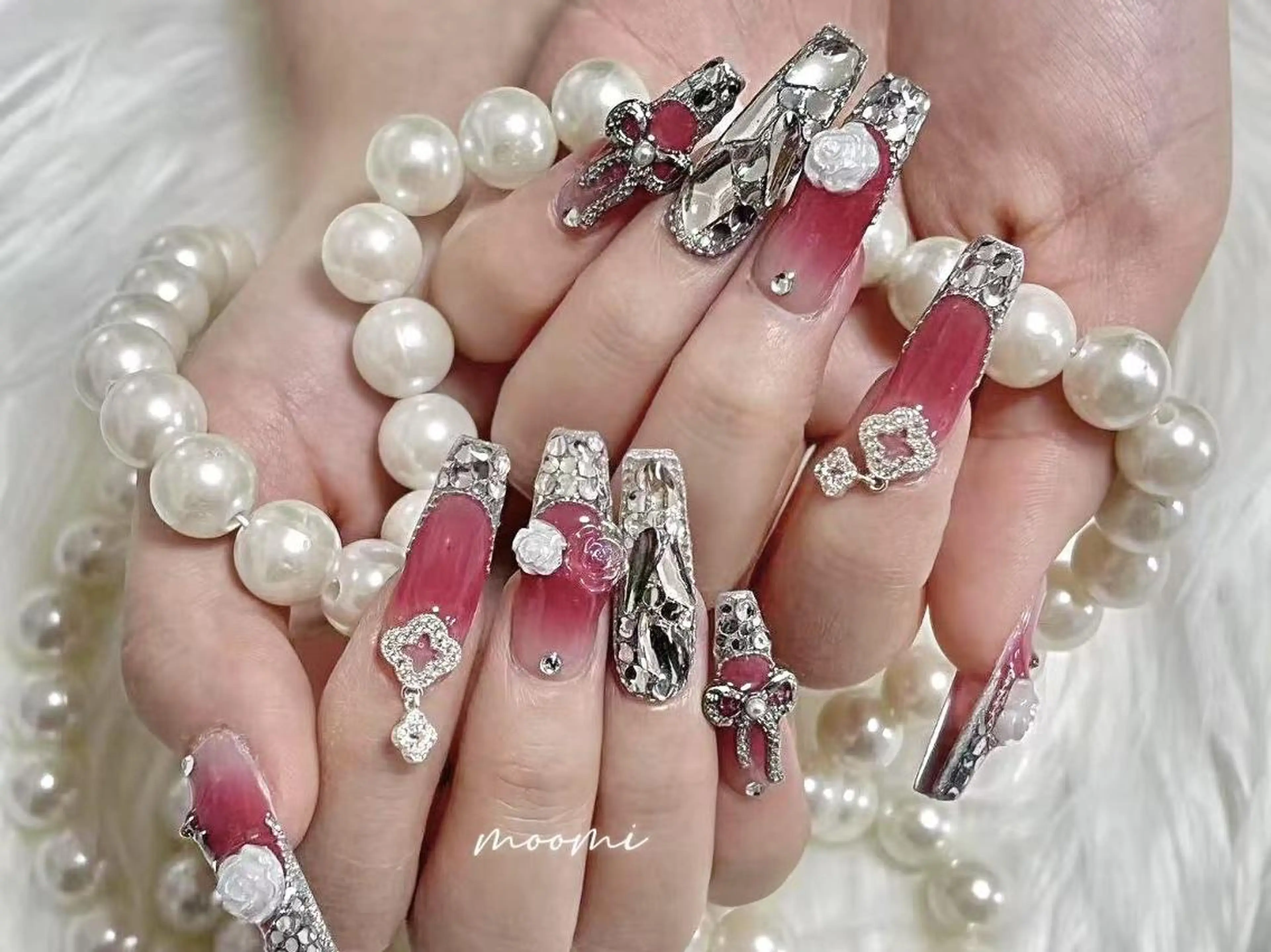 ネイル 長さ出し ジェルネイル グラデーション 韓国ネイル マグネットネイル moomi nail スカルプ専門のネイルデザイン