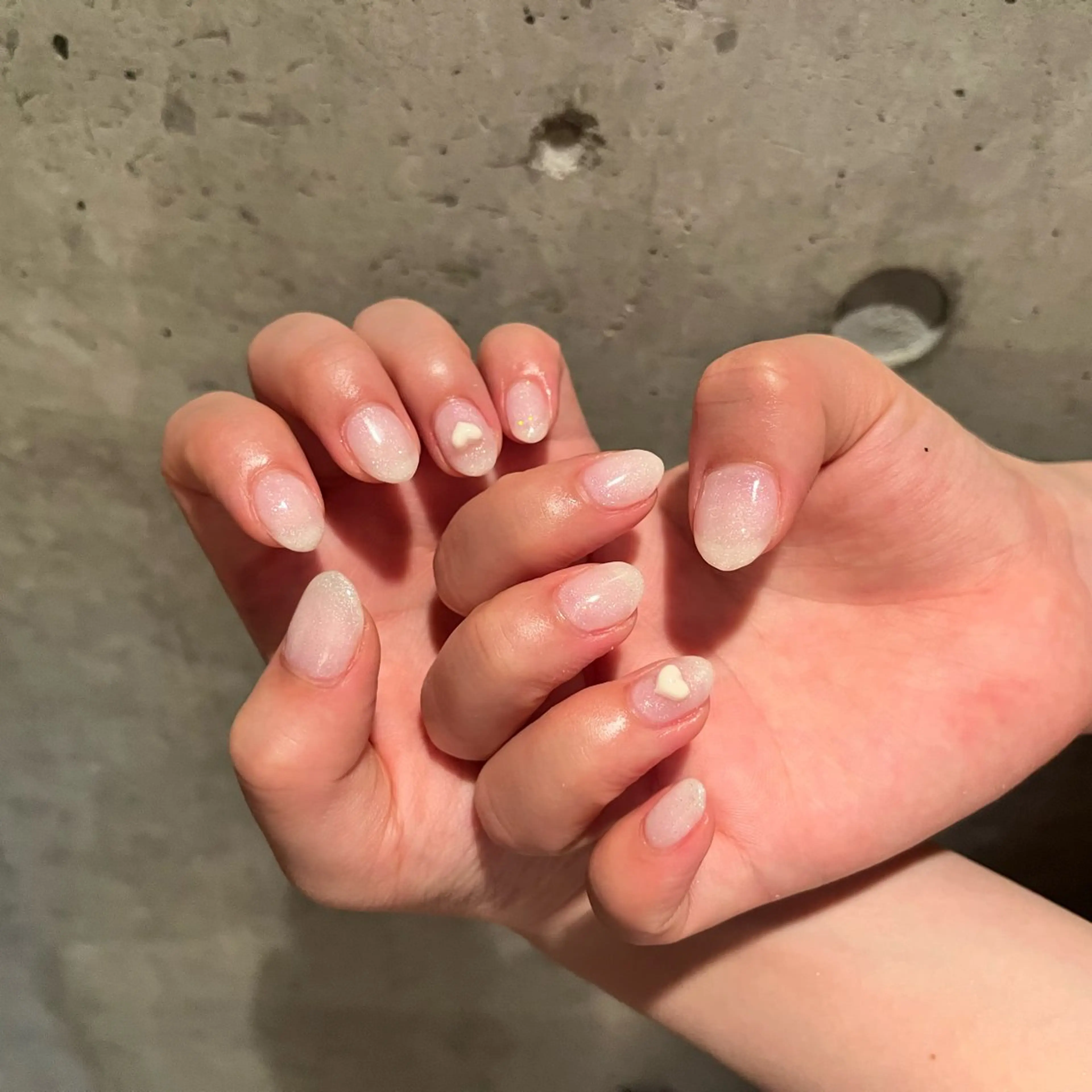 ネイル ハート ワンカラーネイル ハンドネイル DariL Ayaのネイルデザイン