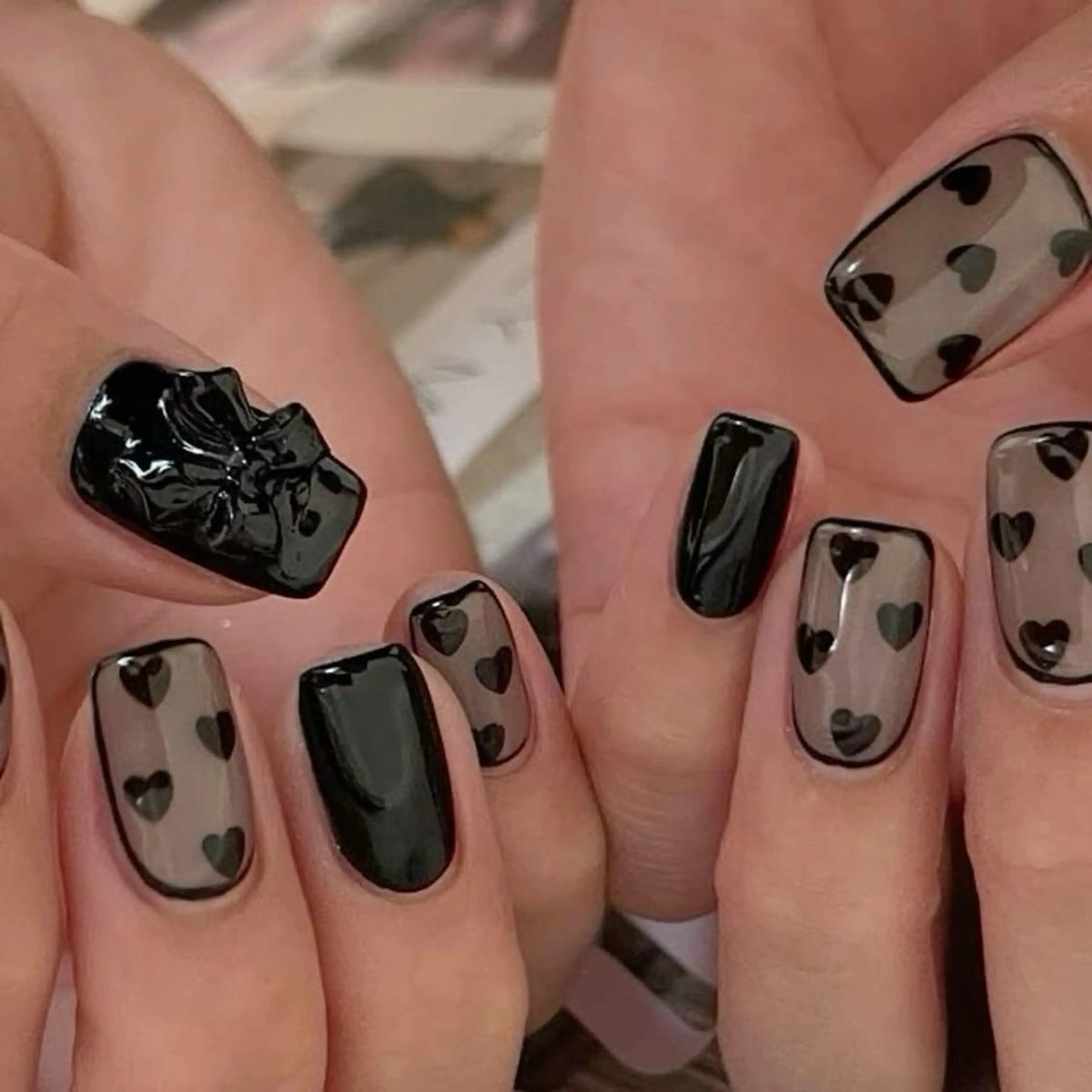 ネイル アートネイル 長さ出し ジェルネイル 韓国ネイル マグネットネイル ハンドネイル Cloudy Chan Nailのネイルデザイン