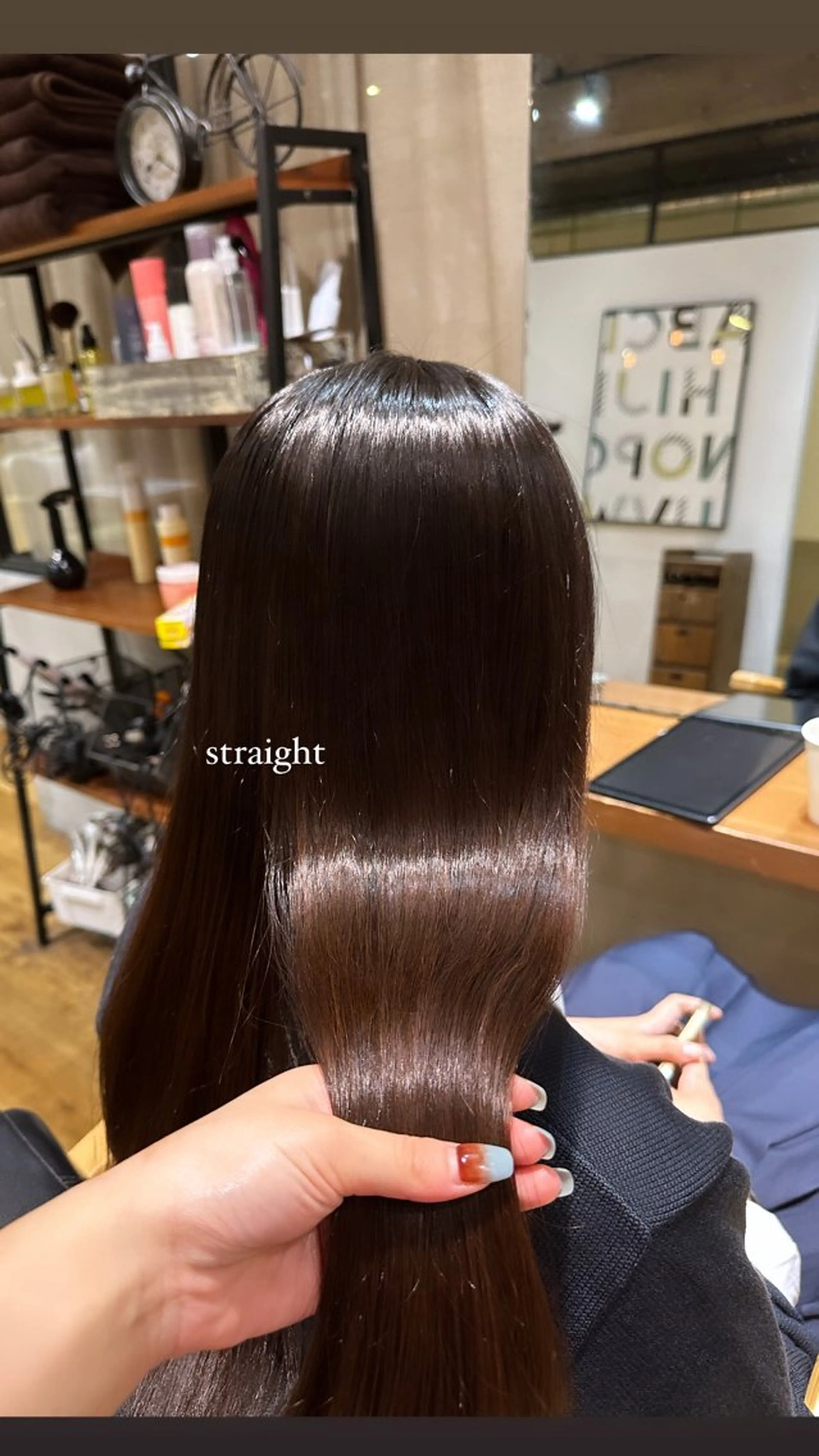 ロング パーマ 縮毛矯正 縮毛矯正 透明感カラー/縮毛 みさき🦭のヘアスタイル