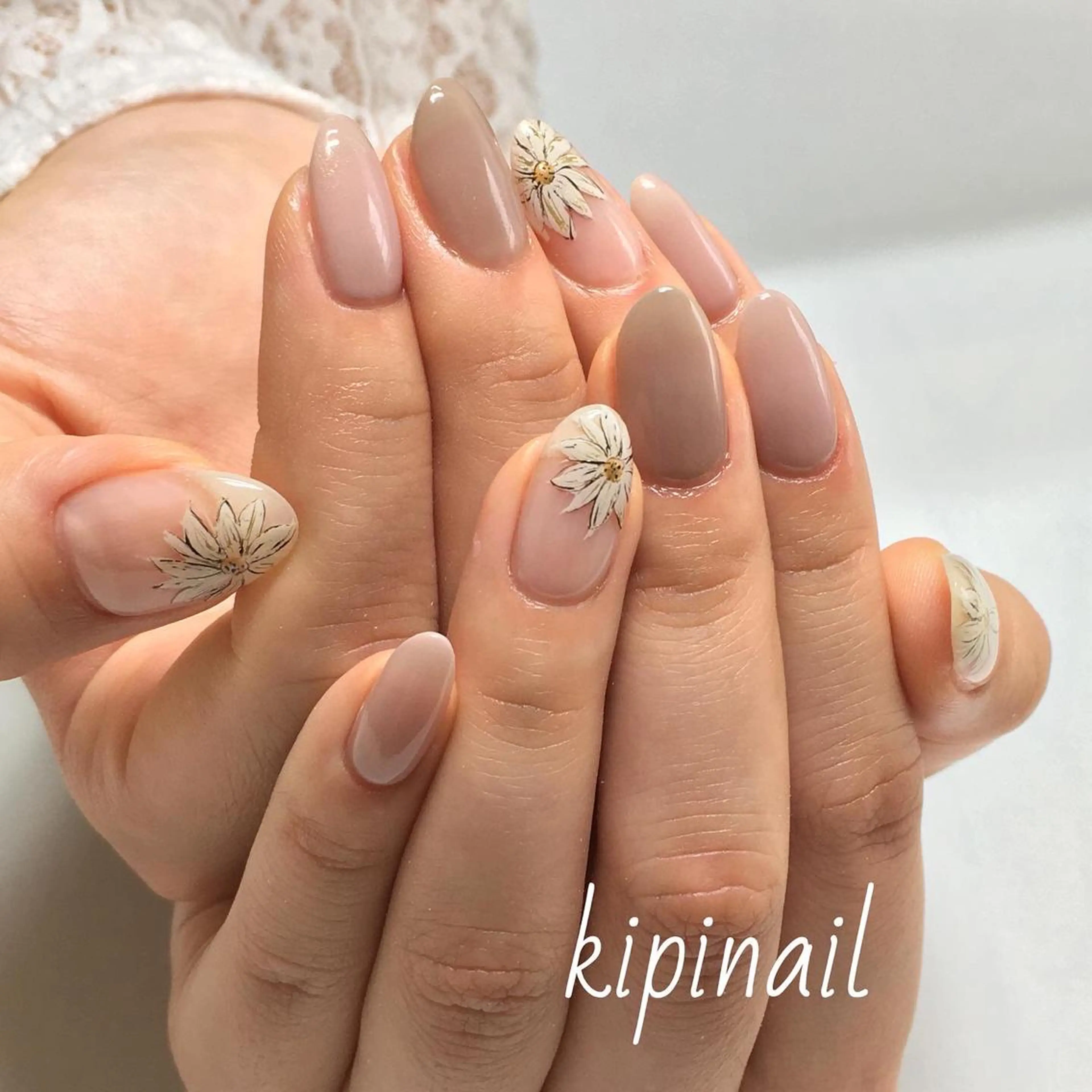 ネイル フラワーネイル ハンドネイル kipinail 川﨑えりかのネイルデザイン