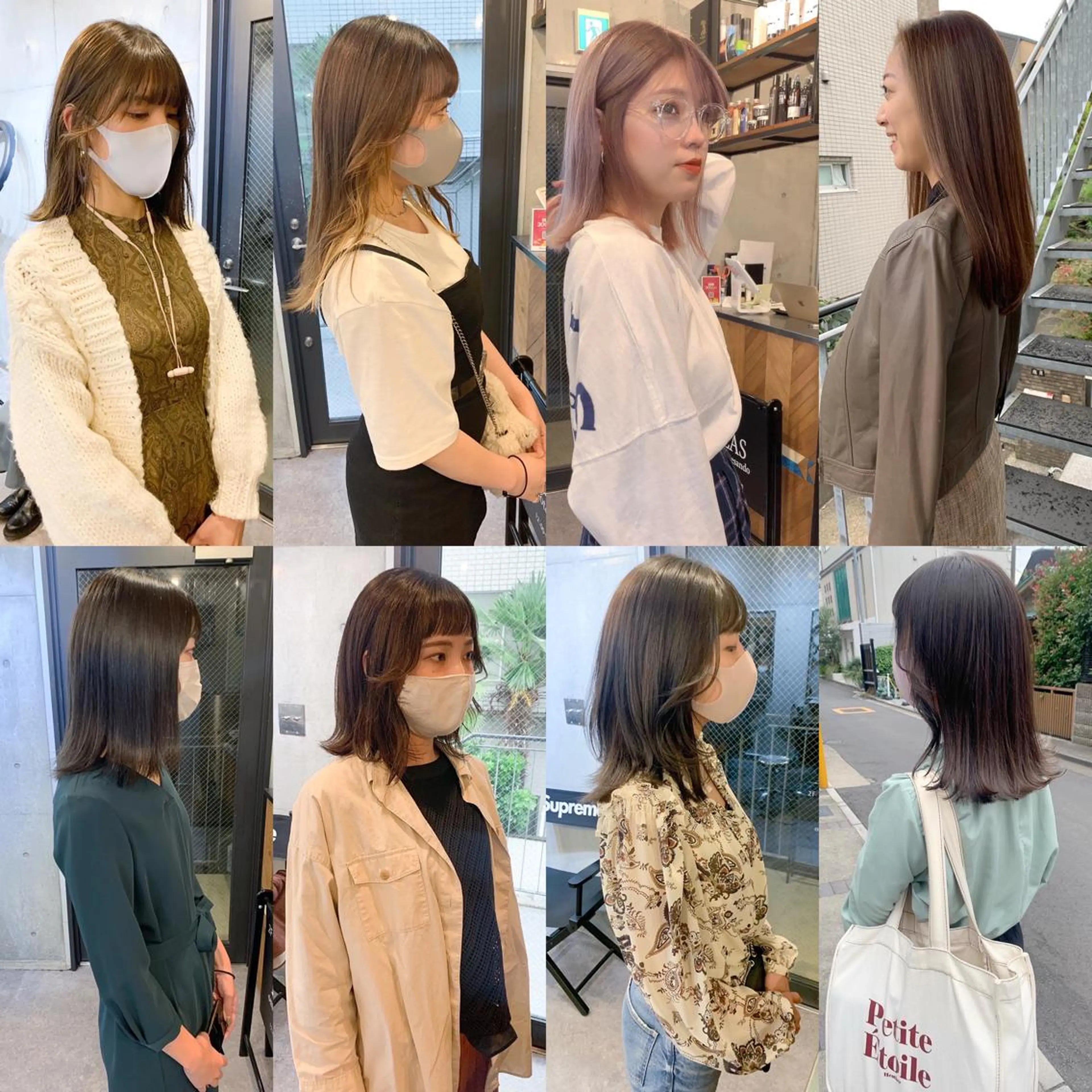 ミディアム カラー アッシュ アッシュブラウン ブリーチ ブラウンカラー ケアブリーチ カット ヘアカラー トリートメント ヘッドスパ ヘアセット 柔らかブラウン/顔周 りレイヤー♡ユウシのヘアスタイル