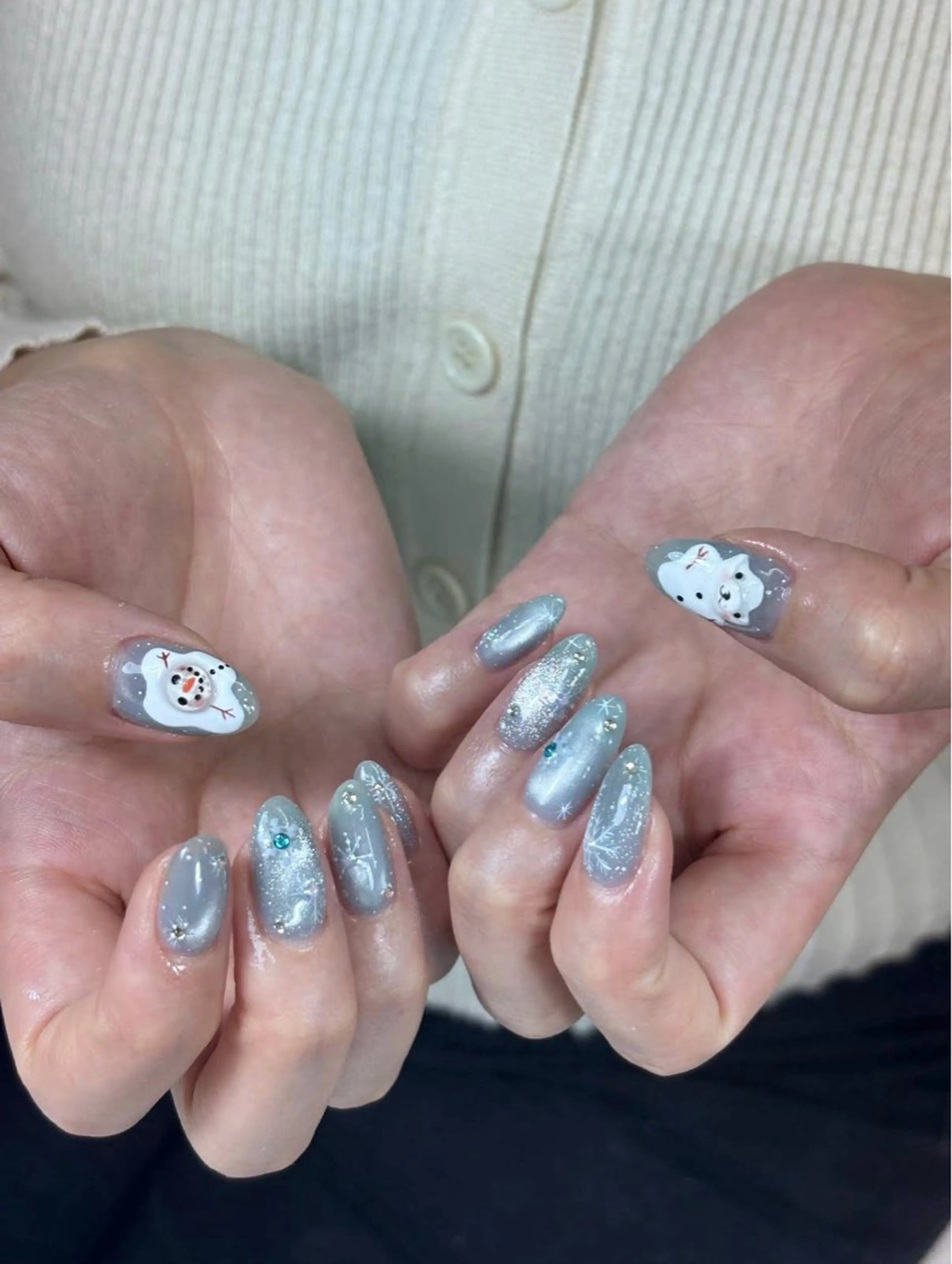 ネイル ジェルネイル キラキラネイル 冬ネイル N2 nailのネイルデザイン
