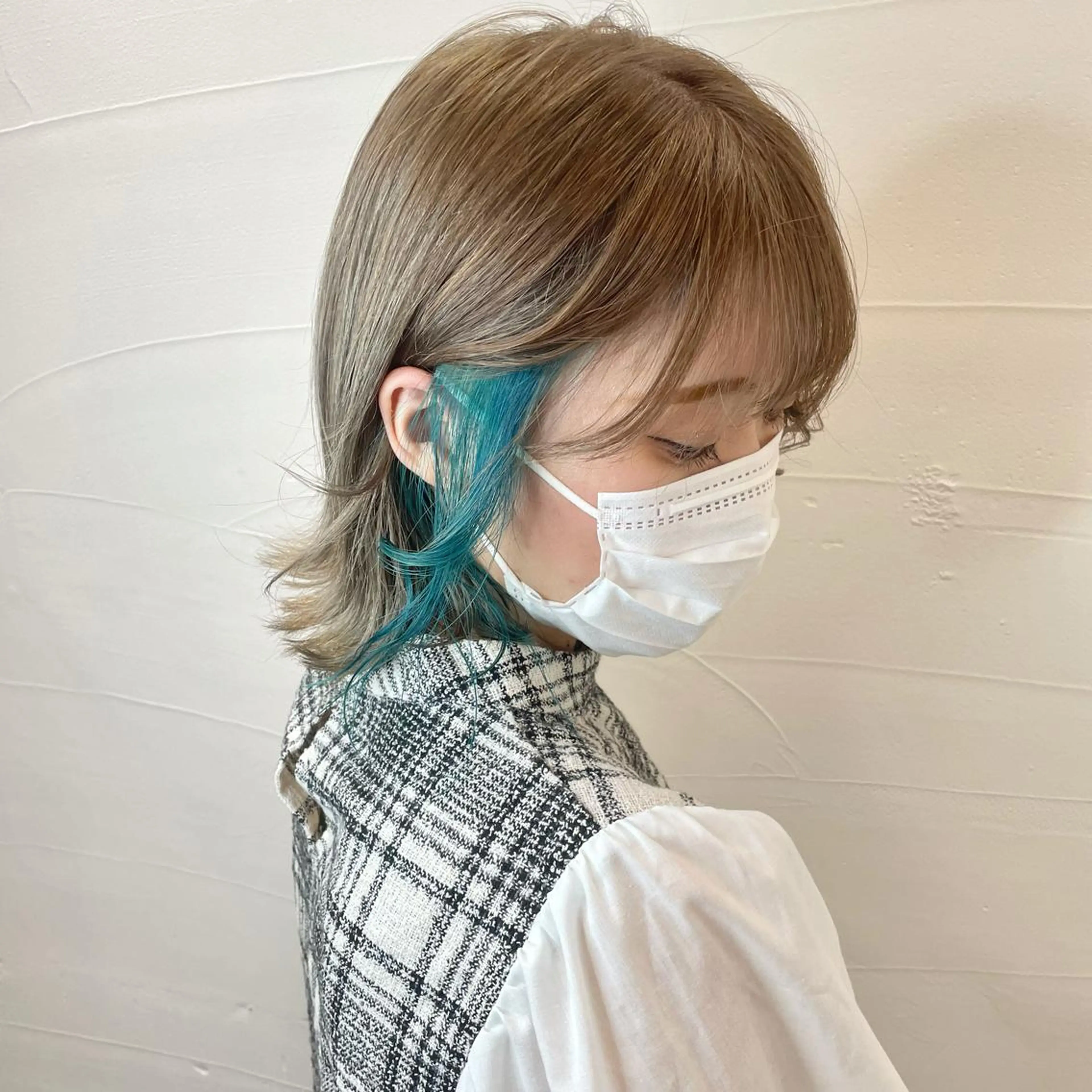 ミディアム カラー アディクシーカラー バレイヤージュ ブリーチ ケアブリーチ 透明感カラー ヘアカラー 水戸/ブリーチカラー ♠️♠️會澤遼真のヘアスタイル